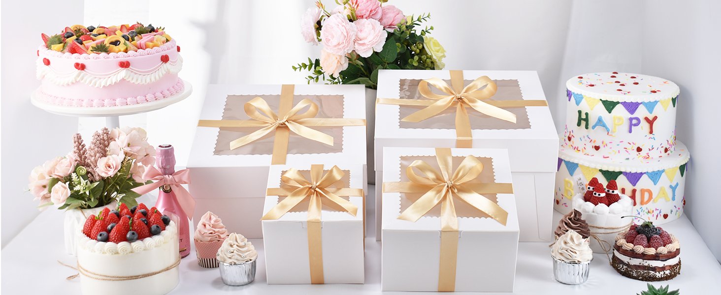 Großhandel 40 Stück 8x8x5 Zoll Kuchenboxen mit Fenster und Cake Boards, individuelle Logooptionen für die Eigenmarke, Cajas Pasteles quadratische Kartonbehälter für Weihnachten und Erntedankfest. Hersteller für Großmenge verfügbar. Großhandel 40 Stück 8x8x5 Zoll Kuchenboxen mit Fenster und Cake Boards, individuelle Logooptionen für die Eigenmarke, Cajas Pasteles quadratische Kartonbehälter für Weihnachten und Erntedankfest. Hersteller für Großmenge verfügbar.