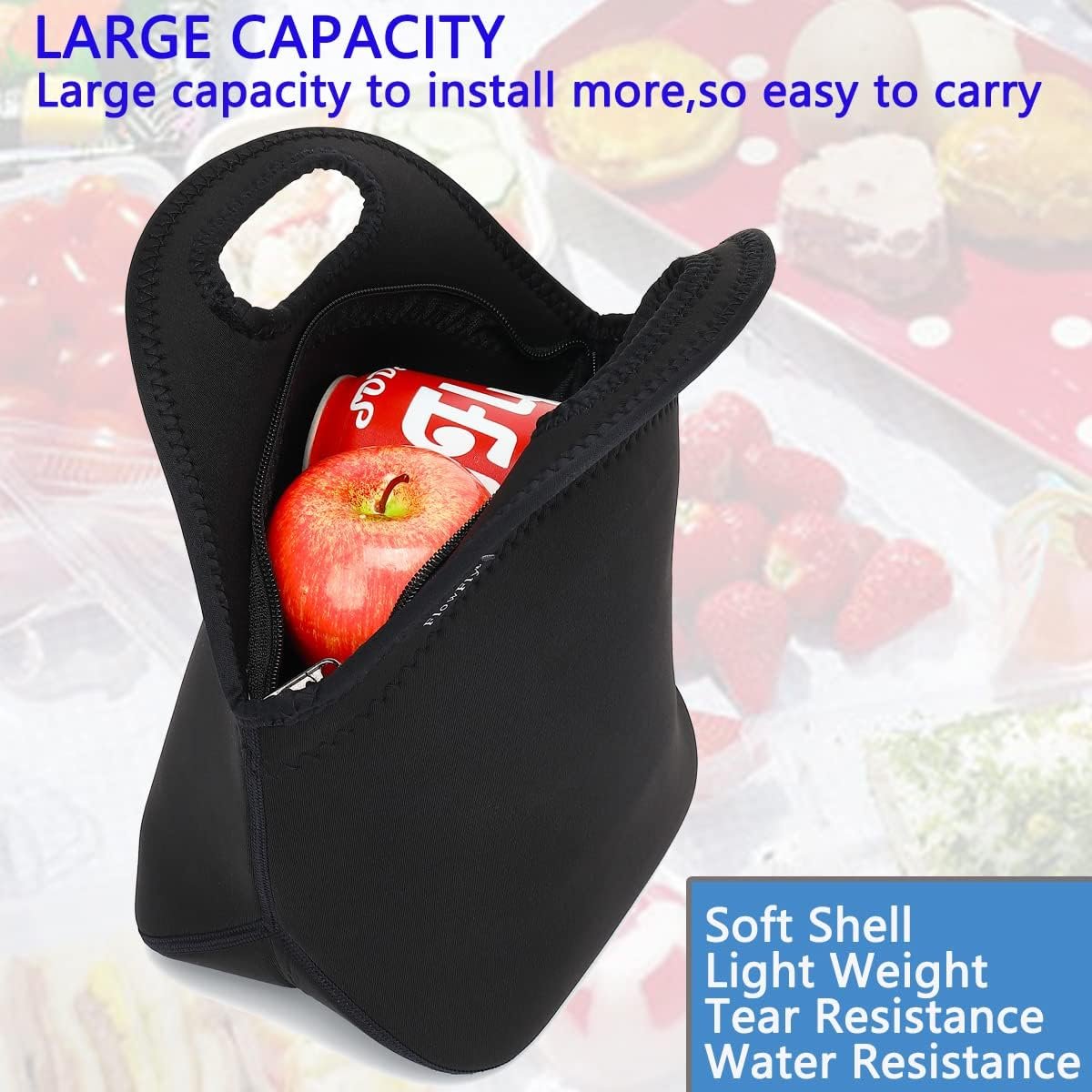 Großhandel Mini-Kühltasche für Kinder, isolierte Neopren-Lunchbox, individuell bedruckbar, perfekt für Schule, Arbeit, Männer, Frauen, in Schwarz, von Hersteller in Großmenge erhältlich. Großhandel Mini-Kühltasche für Kinder, isolierte Neopren-Lunchbox, individuell bedruckbar, perfekt für Schule, Arbeit, Männer, Frauen, in Schwarz, von Hersteller in Großmenge erhältlich.