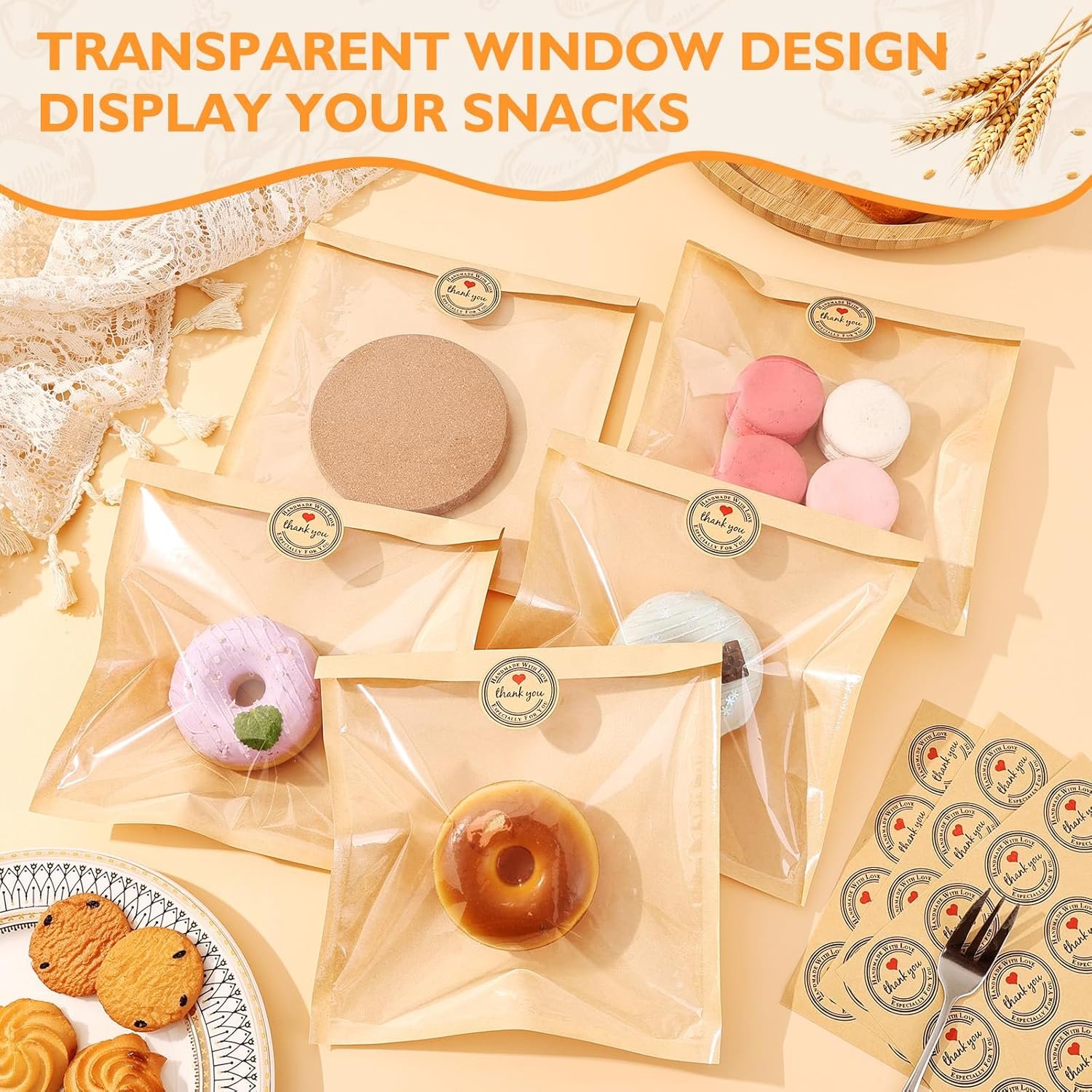 Großhandel 250 Stück Cookie-Tüten mit Versiegelung, 7,5 x 7,1 Zoll Backtüten, hitzebeständige, ölfeste Papierverpackung für Snacks und Brot mit eigenen Aufklebern, Hersteller für individuelle Logos und Eigenmarken. Großhandel 250 Stück Cookie-Tüten mit Versiegelung, 7,5 x 7,1 Zoll Backtüten, hitzebeständige, ölfeste Papierverpackung für Snacks und Brot mit eigenen Aufklebern, Hersteller für individuelle Logos und Eigenmarken.