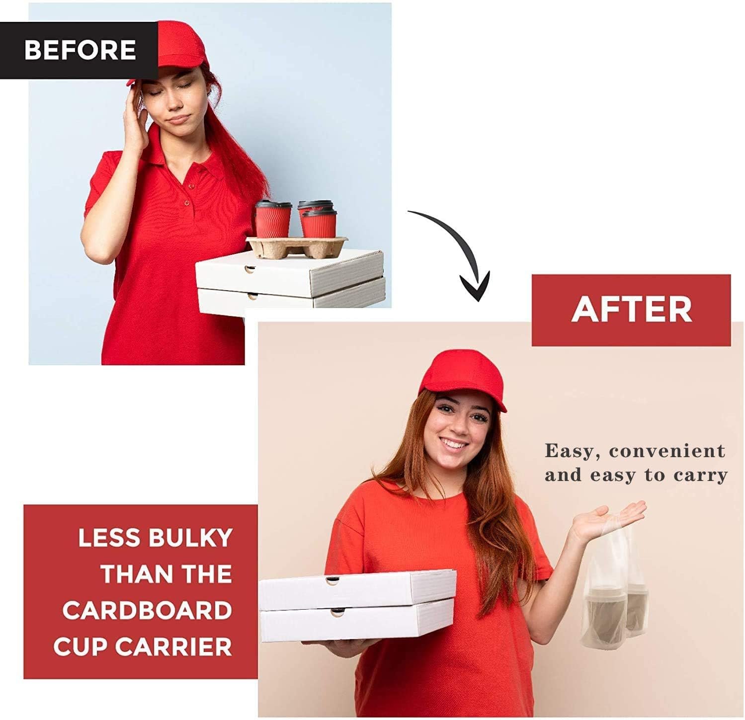 Großhandel Clear Handle Getränke-Tragetaschen aus Polyethylen, Drink Carrier für Lieferung und Take-Out, Cup Holder für Bar und Restaurant, Kaffeetassen-Träger (26x30cm), Individuelles Logo, Hersteller, OEM Großhandel Clear Handle Getränke-Tragetaschen aus Polyethylen, Drink Carrier für Lieferung und Take-Out, Cup Holder für Bar und Restaurant, Kaffeetassen-Träger (26x30cm), Individuelles Logo, Hersteller, OEM