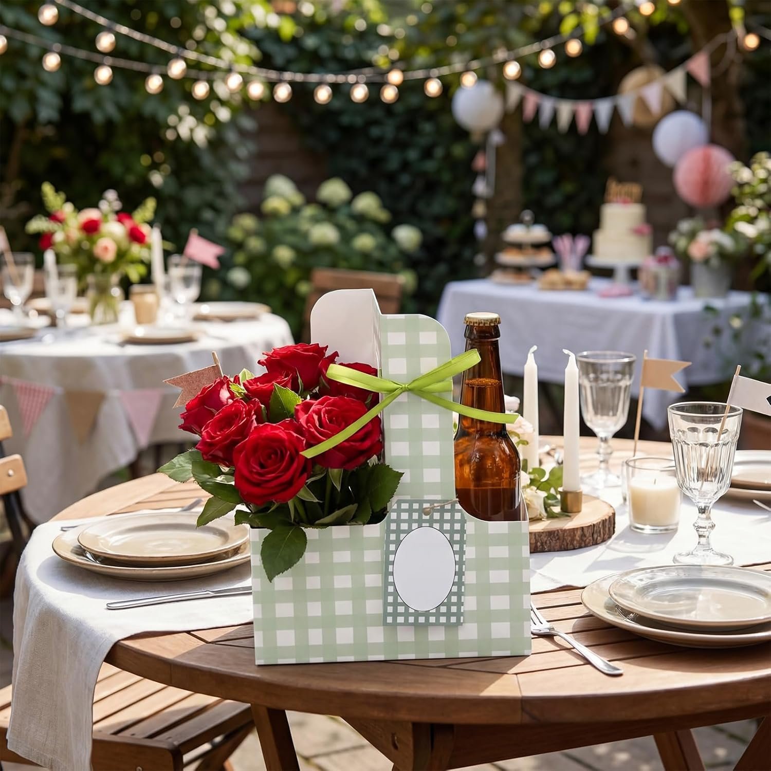 Großhandel 24 Sets 2 Becher Träger mit Griffen, Gingham Cup Halter für Getränke und Blumen, individuelles Logo für Hochzeiten und Geburtstagsfeiern (Grün), OEM Anbieter. Großhandel 24 Sets 2 Becher Träger mit Griffen, Gingham Cup Halter für Getränke und Blumen, individuelles Logo für Hochzeiten und Geburtstagsfeiern (Grün), OEM Anbieter.