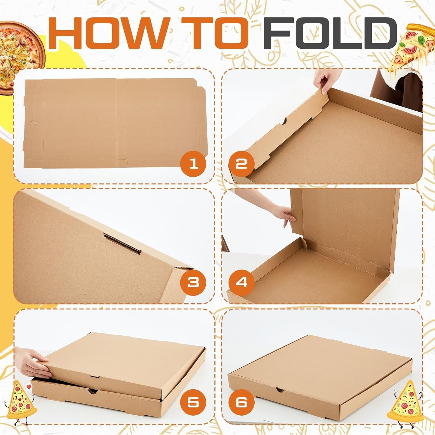 Großhandel 10 Stück Wellpapp-Pizzaboxen 18 x 18 Zoll, robust und fettbeständig, für individuelle Logos, als Takeout-Behälter für Kuchen, Kekse, Lebensmittel und Bastelarbeiten, vom Hersteller.