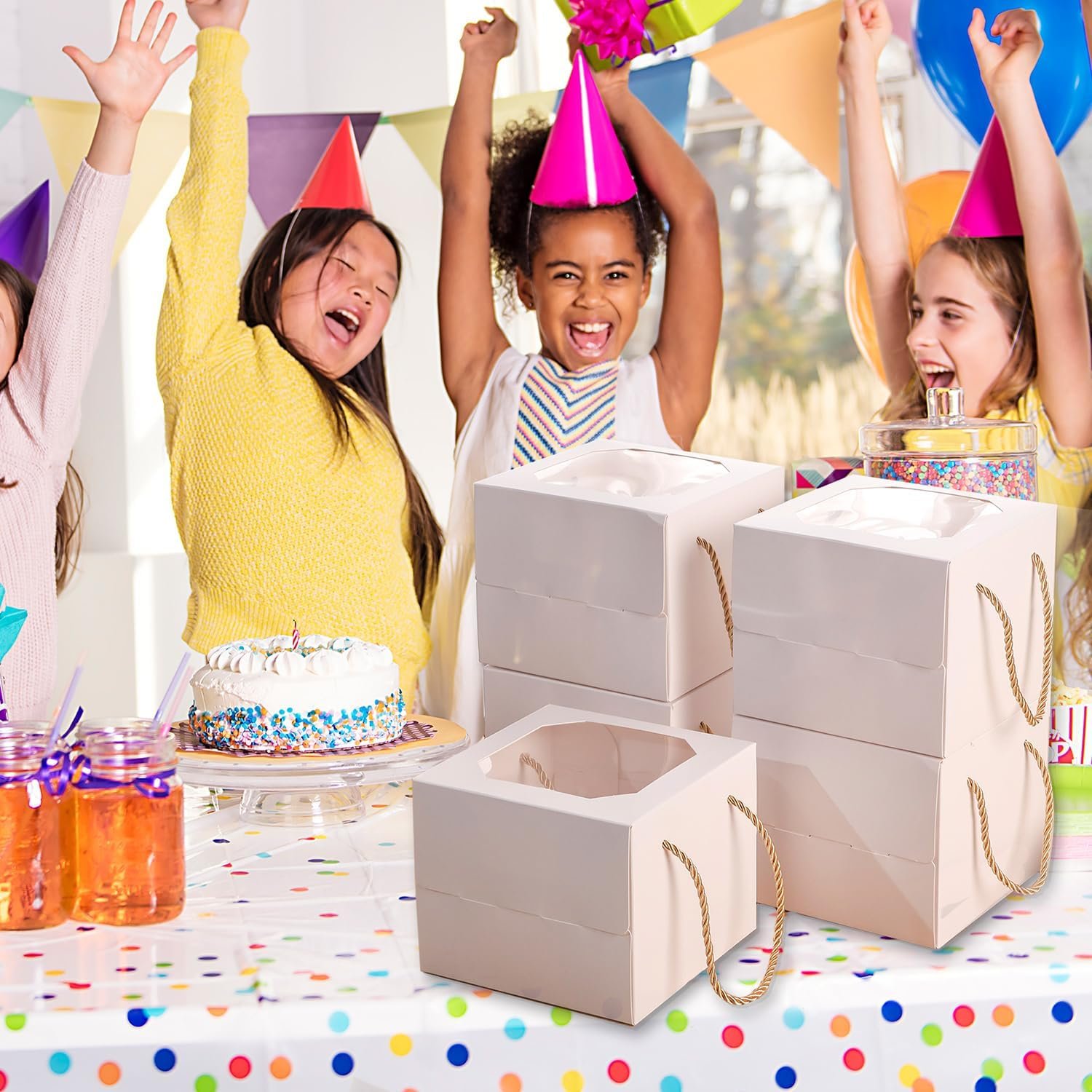 Großhandel 30 Stück 6x6x5 Zoll kleine Kuchenbox mit Fenster, Mini-Pie für Gebäck, Dessert, Erdbeeren, Pralinen, Cupcakes, individueller Logo-Service vom Hersteller