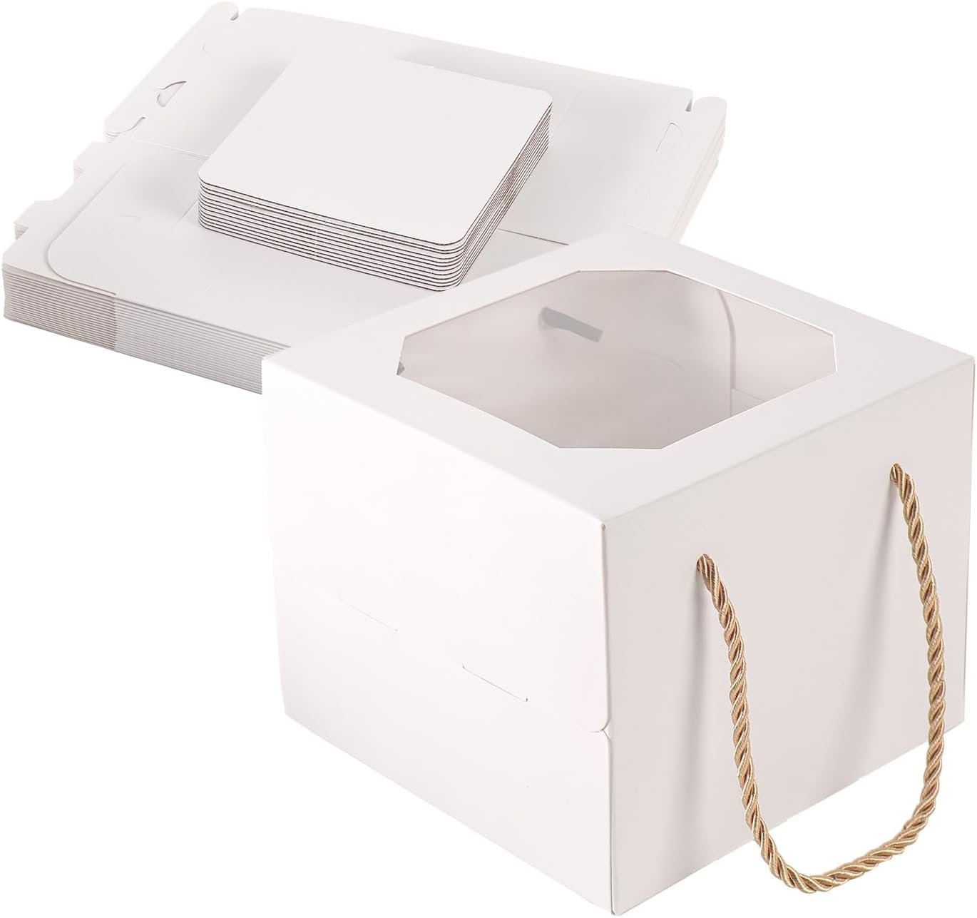 Großhandel 30 Stück 6x6x5 Zoll kleine Kuchenbox mit Fenster, Mini-Pie für Gebäck, Dessert, Erdbeeren, Pralinen, Cupcakes, individueller Logo-Service vom Hersteller