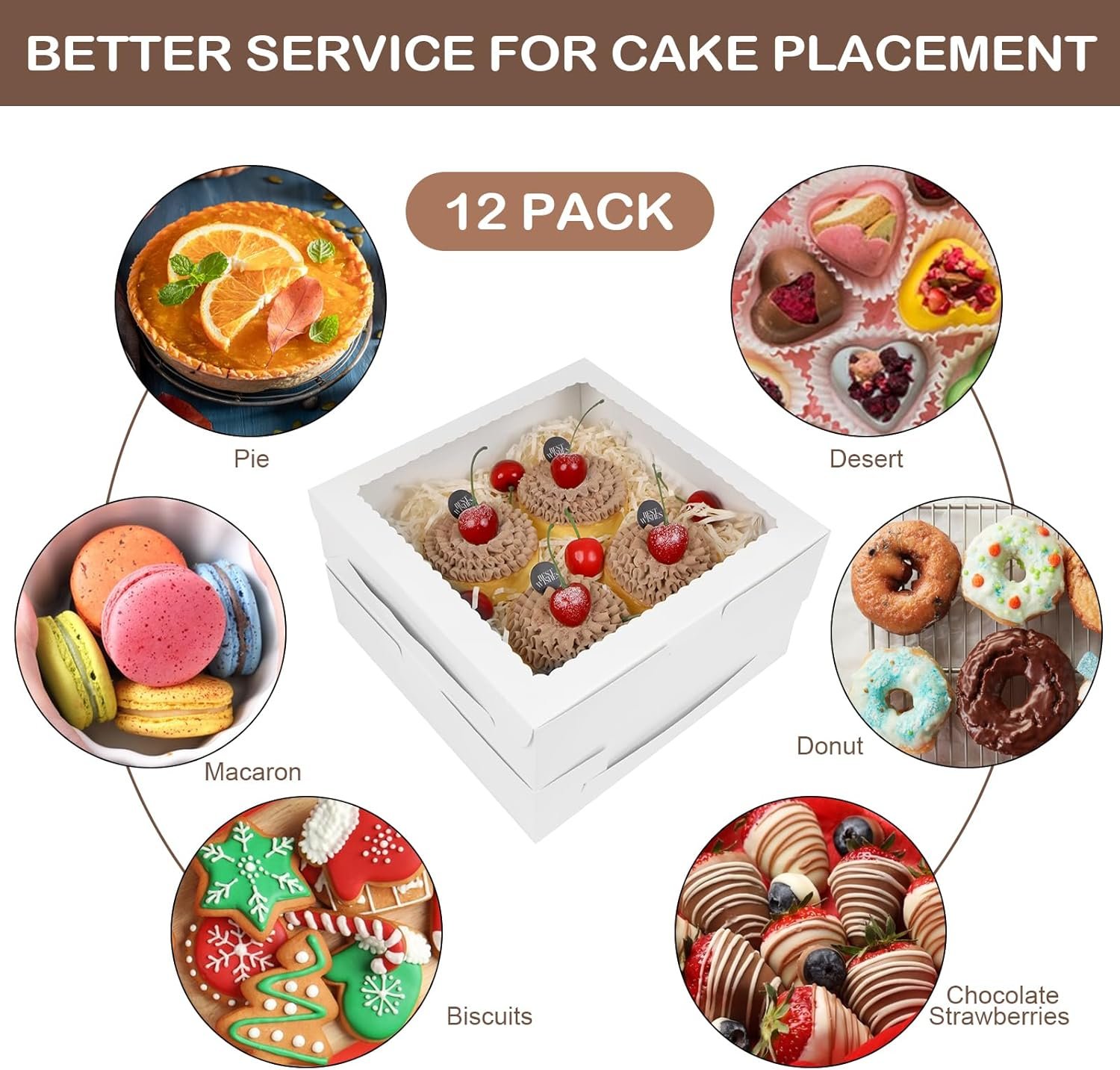 Großhandel 12 Stück 9x9x2,5 Zoll Pie-Boxen Weiß mit Fenster für Kuchen, Donuts, Kekse, Muffins, Schokolade, individuelle Logoanpassung vom Hersteller Großhandel 12 Stück 9x9x2,5 Zoll Pie-Boxen Weiß mit Fenster für Kuchen, Donuts, Kekse, Muffins, Schokolade, individuelle Logoanpassung vom Hersteller