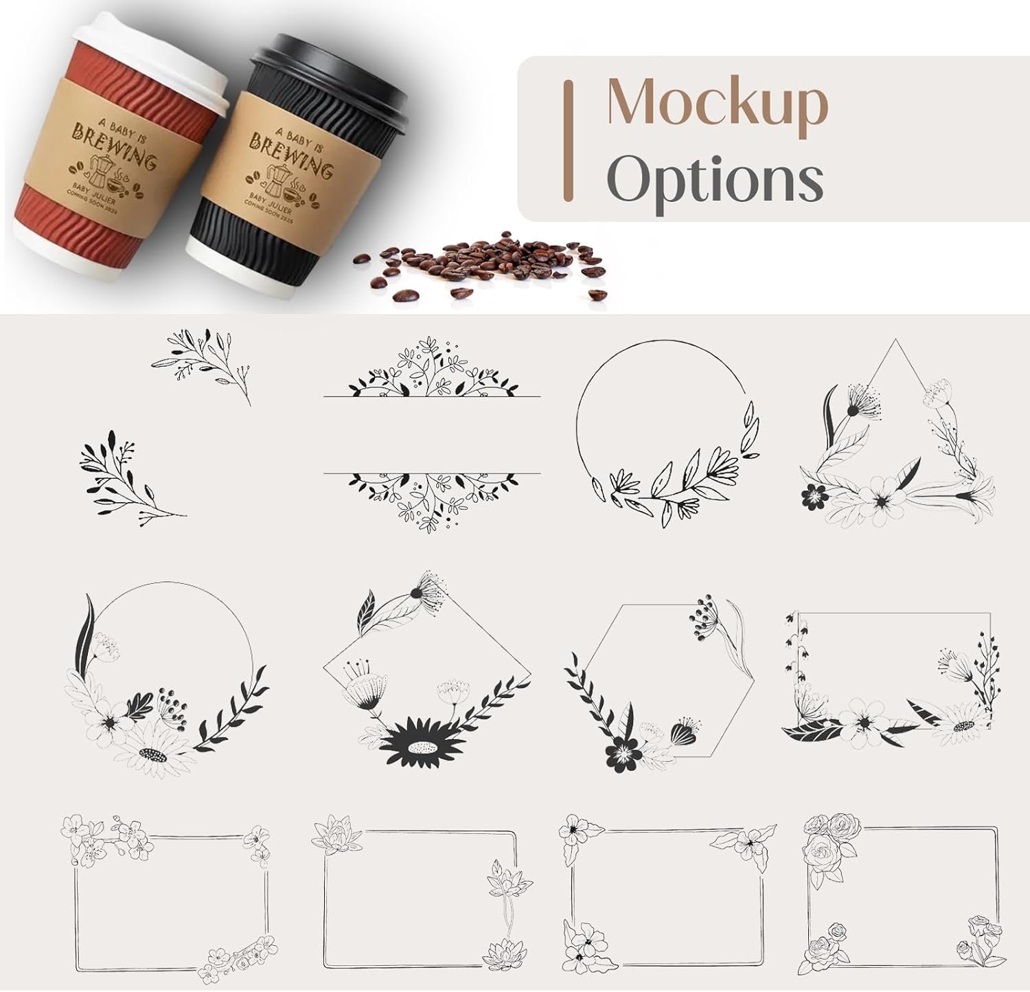 Großhandel individuelle Papierkaffebecherhülsen, OEM bedruckte Kaffeebecherhülsen aus Weiß oder Kraftpapier für Veranstaltungen, personalisierte Becherhülsen zur Geschenkverpackung Hochzeitsfeier, Babyshower, Jubiläum 20/30/50/100 Stück Hersteller