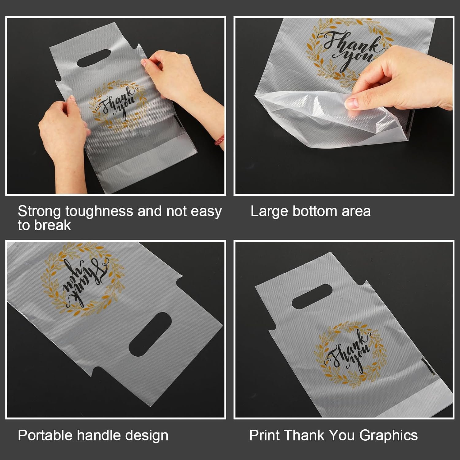 Großhandel 1000 Stück Dankeschön Tragetaschen 1 Tasse Tragegetränke Kunststoffverpackung Polybeutel für Lieferung und Abholung, 11 x 6,3 Zoll, Individuelles Logo, OEM Hersteller von Getränketrägern für Kaffee, Saft, Milch und Tee.