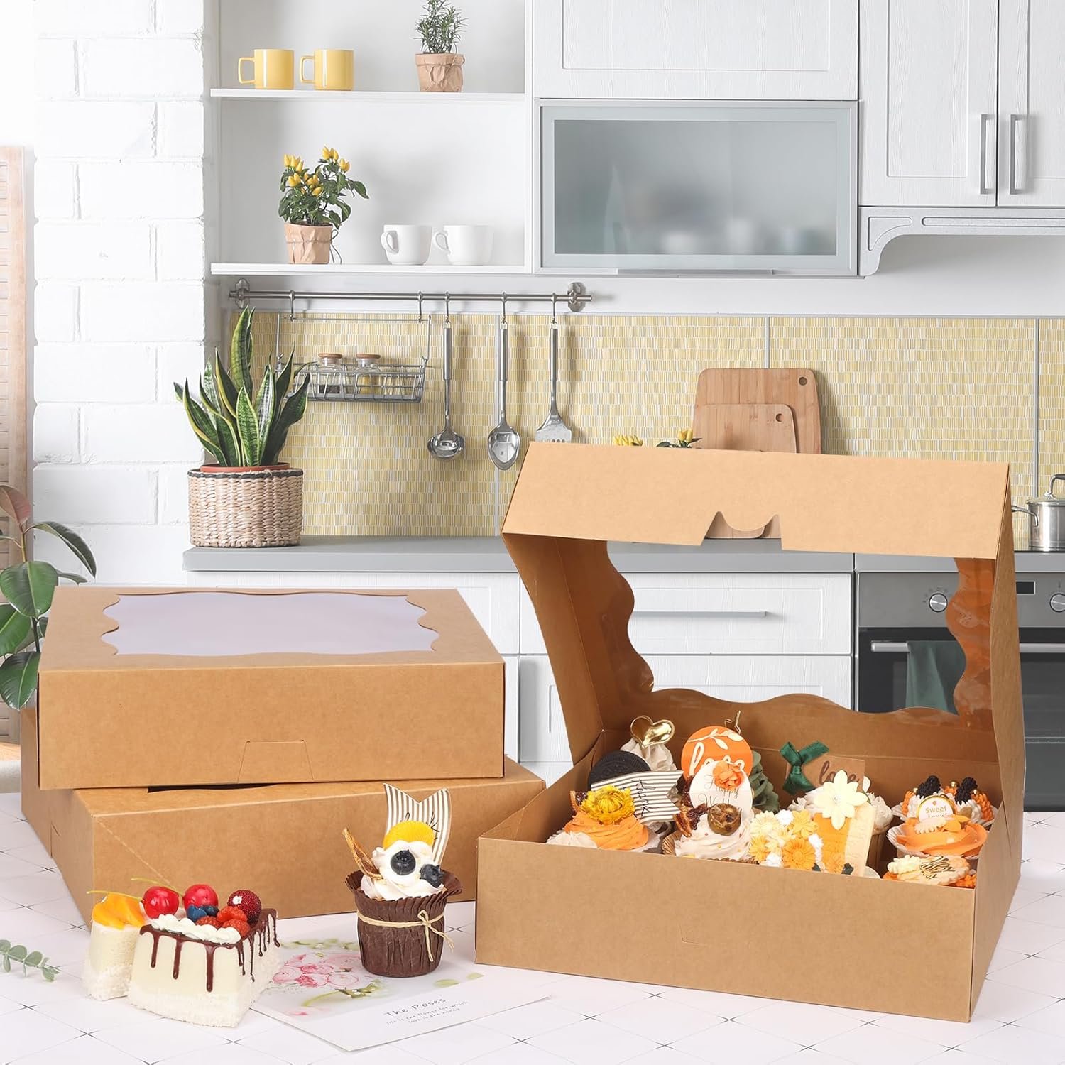 Großhandel 25 Stück Piesschachteln, 12x12x3 Zoll Auto-Popup Braun Backschachteln mit Fenster für Desserts, Kekse, Kuchen, Muffins, Cookies - Individuelles Logo, OEM möglich. Großhandel 25 Stück Piesschachteln, 12x12x3 Zoll Auto-Popup Braun Backschachteln mit Fenster für Desserts, Kekse, Kuchen, Muffins, Cookies - Individuelles Logo, OEM möglich.