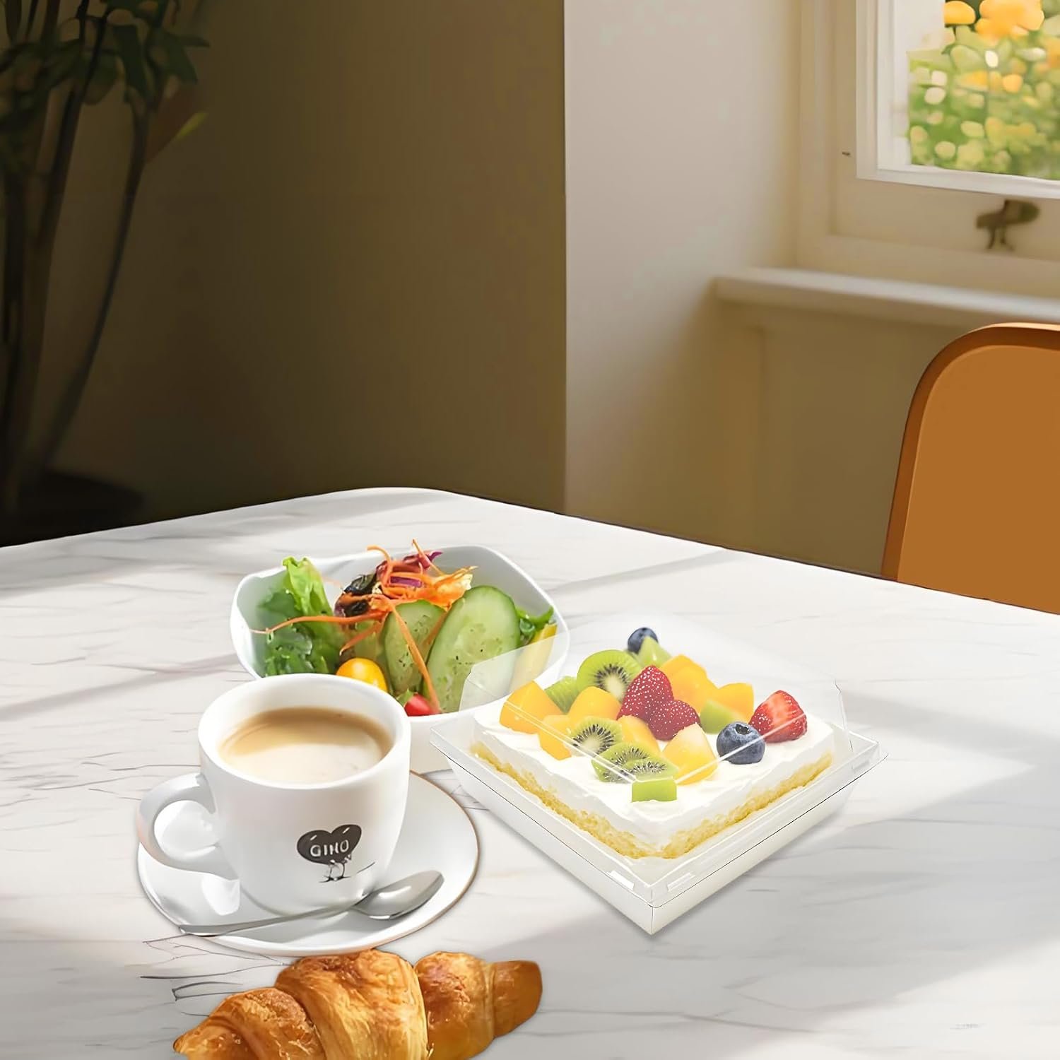 Großhandel 100er Pack kleine Charcuterie Boxen mit klaren Deckeln, 5 Zoll weiße Einweg-Papier-Backwaren Dessert Sandwich Box, Mini To-Go Lebensmittelbehälter für Kekse, Sushi, Kuchenschnitte, Muffins, Eigenmarke, Hersteller. Großhandel 100er Pack kleine Charcuterie Boxen mit klaren Deckeln, 5 Zoll weiße Einweg-Papier-Backwaren Dessert Sandwich Box, Mini To-Go Lebensmittelbehälter für Kekse, Sushi, Kuchenschnitte, Muffins, Eigenmarke, Hersteller.