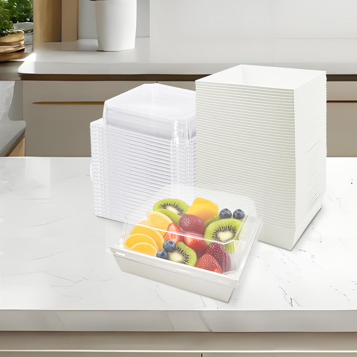 Großhandel 100er Pack kleine Charcuterie Boxen mit klaren Deckeln, 5 Zoll weiße Einweg-Papier-Backwaren Dessert Sandwich Box, Mini To-Go Lebensmittelbehälter für Kekse, Sushi, Kuchenschnitte, Muffins, Eigenmarke, Hersteller. Großhandel 100er Pack kleine Charcuterie Boxen mit klaren Deckeln, 5 Zoll weiße Einweg-Papier-Backwaren Dessert Sandwich Box, Mini To-Go Lebensmittelbehälter für Kekse, Sushi, Kuchenschnitte, Muffins, Eigenmarke, Hersteller.