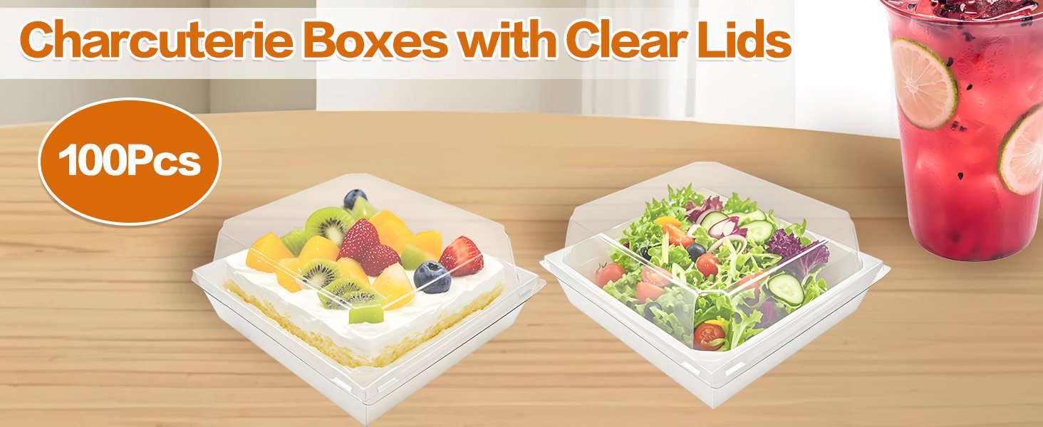 Großhandel 100er Pack kleine Charcuterie Boxen mit klaren Deckeln, 5 Zoll weiße Einweg-Papier-Backwaren Dessert Sandwich Box, Mini To-Go Lebensmittelbehälter für Kekse, Sushi, Kuchenschnitte, Muffins, Eigenmarke, Hersteller. Großhandel 100er Pack kleine Charcuterie Boxen mit klaren Deckeln, 5 Zoll weiße Einweg-Papier-Backwaren Dessert Sandwich Box, Mini To-Go Lebensmittelbehälter für Kekse, Sushi, Kuchenschnitte, Muffins, Eigenmarke, Hersteller.