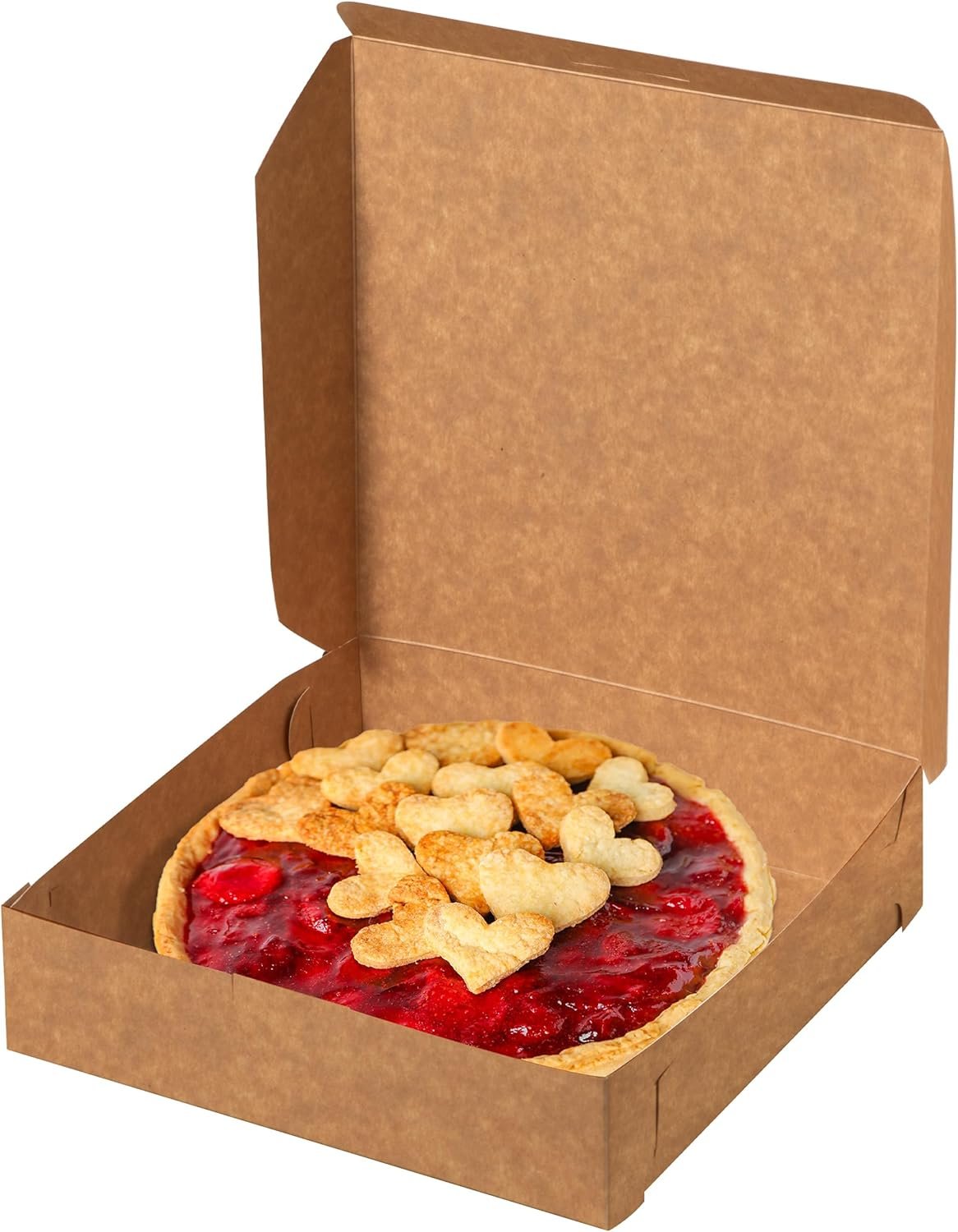 Großhandel 25er Pack Kraftquadratische Backboxen 10x10x2,5 für Cookies, Cheesecake, mit individuellem Logo bedruckte Pappboxen für Desserts, OEM Kartons für Schokoladenüberzogene Erdbeeren und süße Leckereien