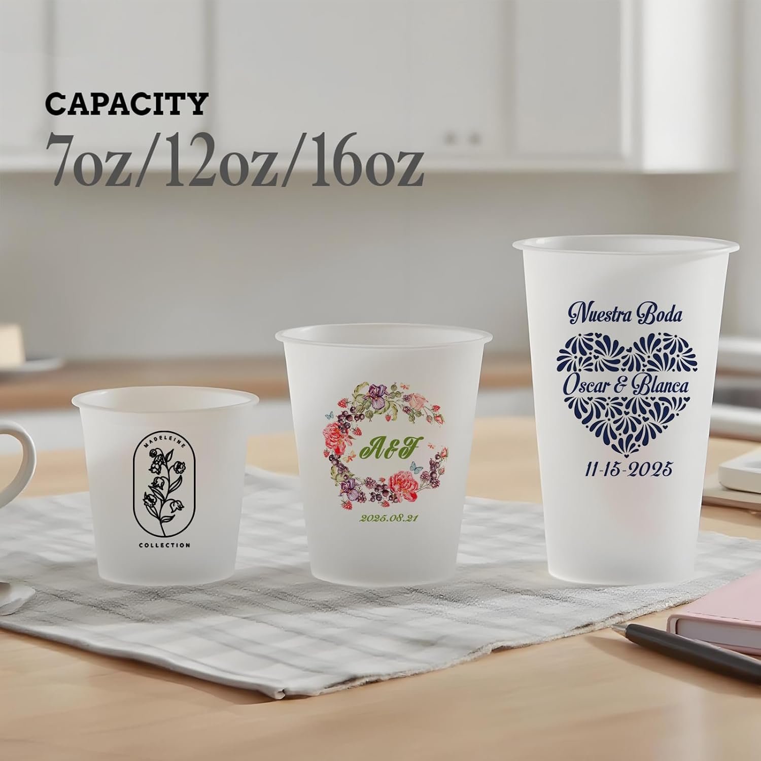Großhandel 100 individuell gestaltete frosted Hochzeitsbecher, personalisierte elegante Buchstabenkombinationen, 7 oz bis 16 oz, OEM mit eingravierten Namen/Daten/Firm Logos. Hersteller von Einwegbechern. Großhandel 100 individuell gestaltete frosted Hochzeitsbecher, personalisierte elegante Buchstabenkombinationen, 7 oz bis 16 oz, OEM mit eingravierten Namen/Daten/Firm Logos. Hersteller von Einwegbechern.