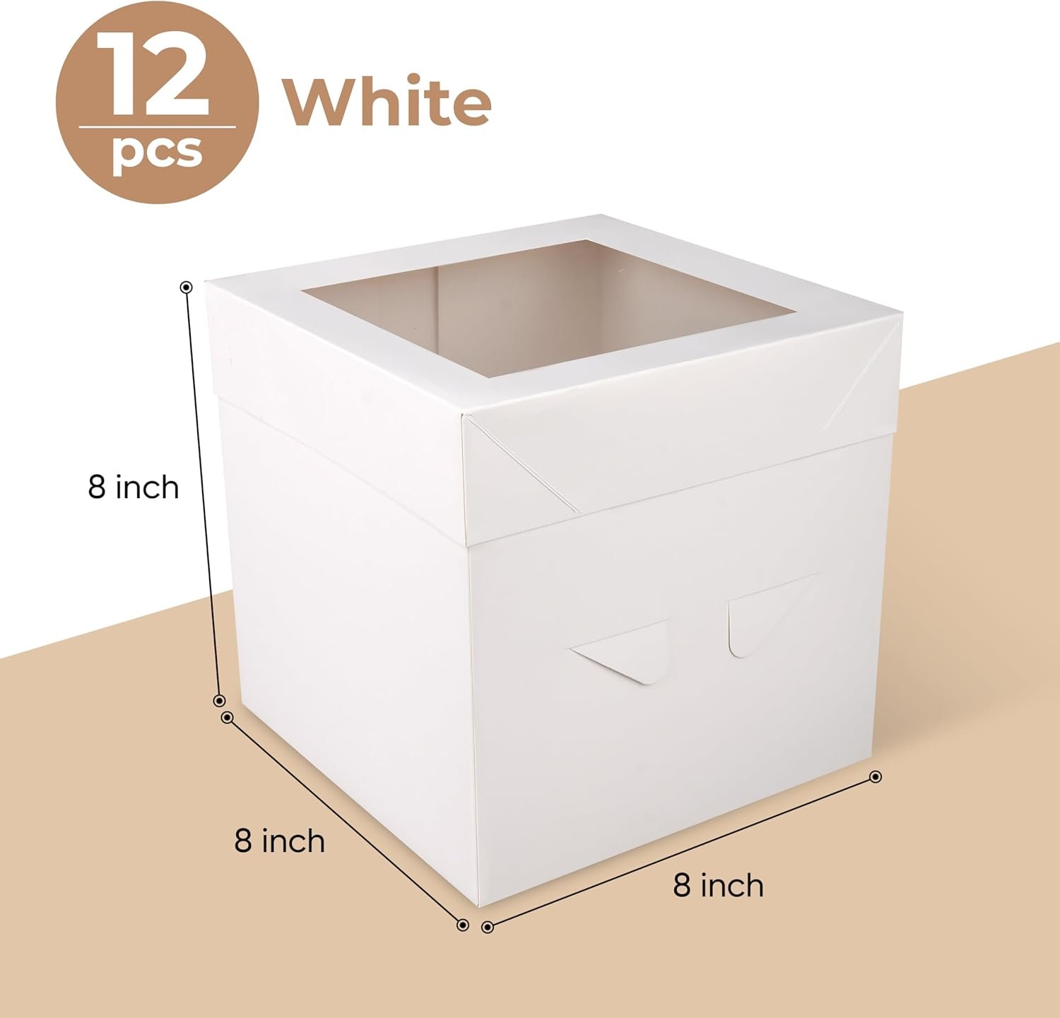 Großhandel Cake Boxes 8x8x8 Zoll 12 Stück, Cake Box mit Fenster für Geburtstage, Hochzeiten und Partys, Individuelles Logo verfügbar. Großhandel Cake Boxes 8x8x8 Zoll 12 Stück, Cake Box mit Fenster für Geburtstage, Hochzeiten und Partys, Individuelles Logo verfügbar.