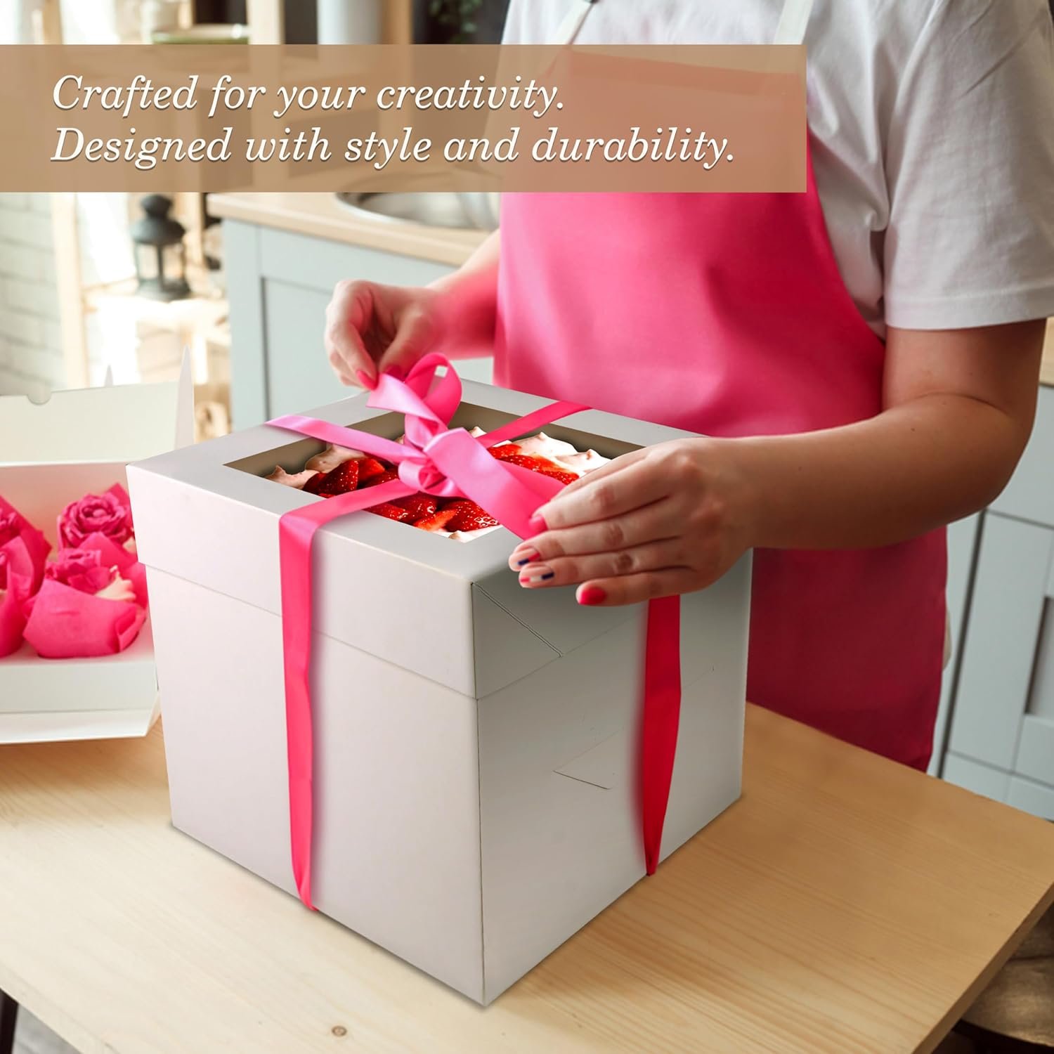 Großhandel Cake Boxes 8x8x8 Zoll 12 Stück, Cake Box mit Fenster für Geburtstage, Hochzeiten und Partys, Individuelles Logo verfügbar. Großhandel Cake Boxes 8x8x8 Zoll 12 Stück, Cake Box mit Fenster für Geburtstage, Hochzeiten und Partys, Individuelles Logo verfügbar.