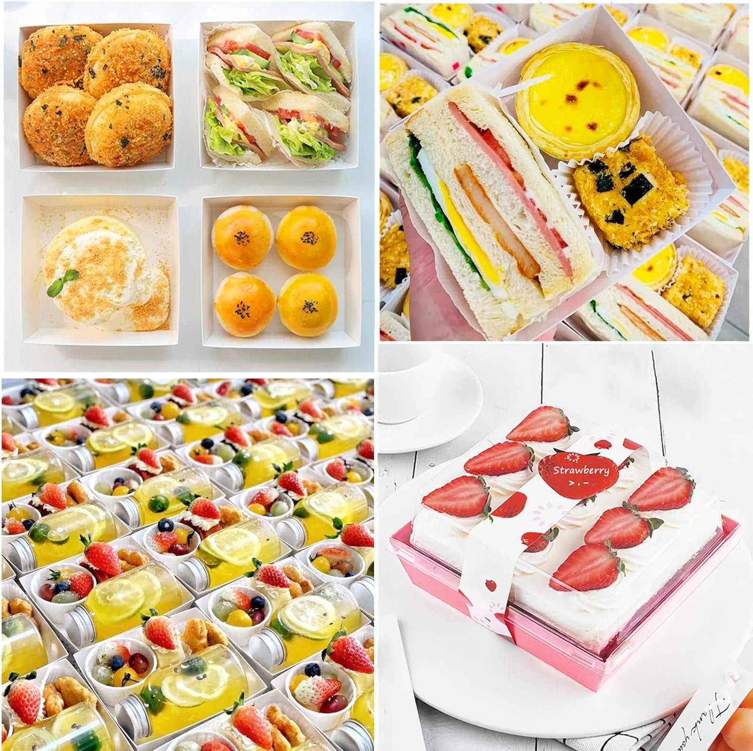 Großhandel kleine Charcuterie-Boxen mit Klarsichtdeckeln, 5 Zoll Papier-Disposable-Food-Container für Sandwiches, Kekse, Gebäck und Kuchenstücke, individuelle Logo-Optionen, 50 Stück