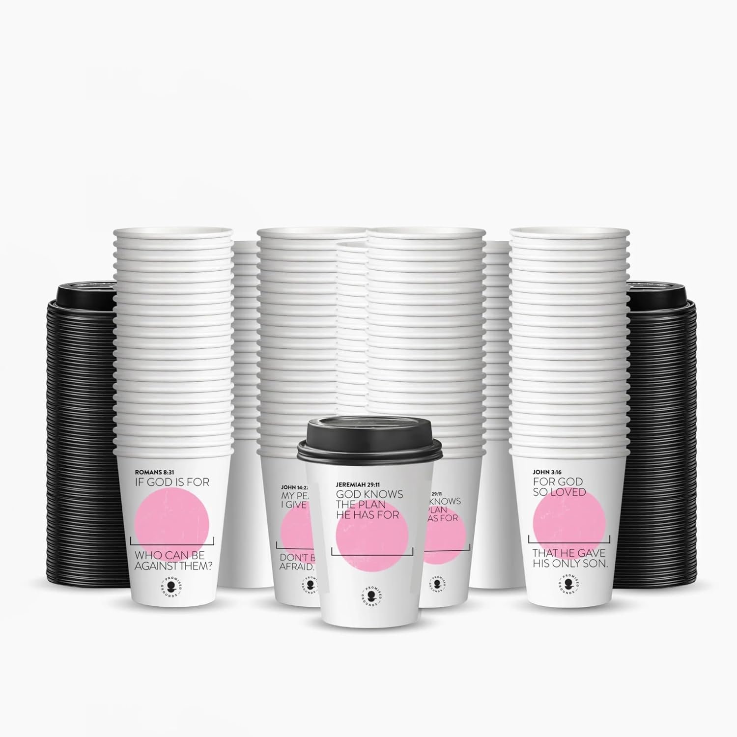 Großhandel 200er-Pack personalisierte Kaffeetassen mit biblischen Versen – 12oz doppelwandige isolierte Einwegbecher mit Platz für individuelle Namensschriftzüge – Hersteller für Glaubensbasiertes Geschirr für Kirche, Ministerium und Veranstaltungen.