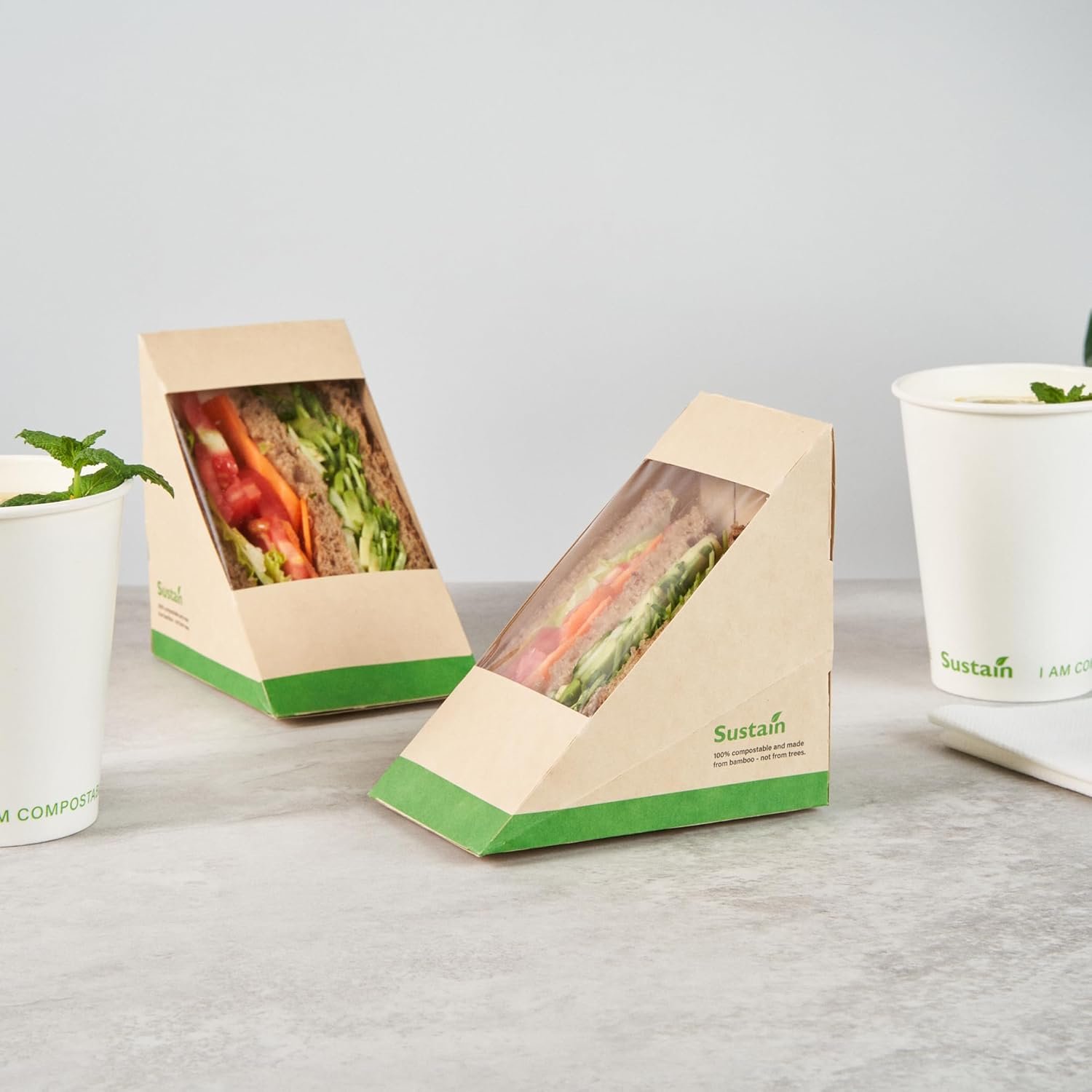 Großhandel Papier Sandwichboxen mit klarem Fenster, 50 Stück à 4,8 x 4,8 x 3,2 Zoll, ideal für Cafés und Take-away-Mahlzeiten, individuell mit Ihrem Logo, von zuverlässigen Herstellern, lecksicher in Kraftpapier. Großhandel Papier Sandwichboxen mit klarem Fenster, 50 Stück à 4,8 x 4,8 x 3,2 Zoll, ideal für Cafés und Take-away-Mahlzeiten, individuell mit Ihrem Logo, von zuverlässigen Herstellern, lecksicher in Kraftpapier.
