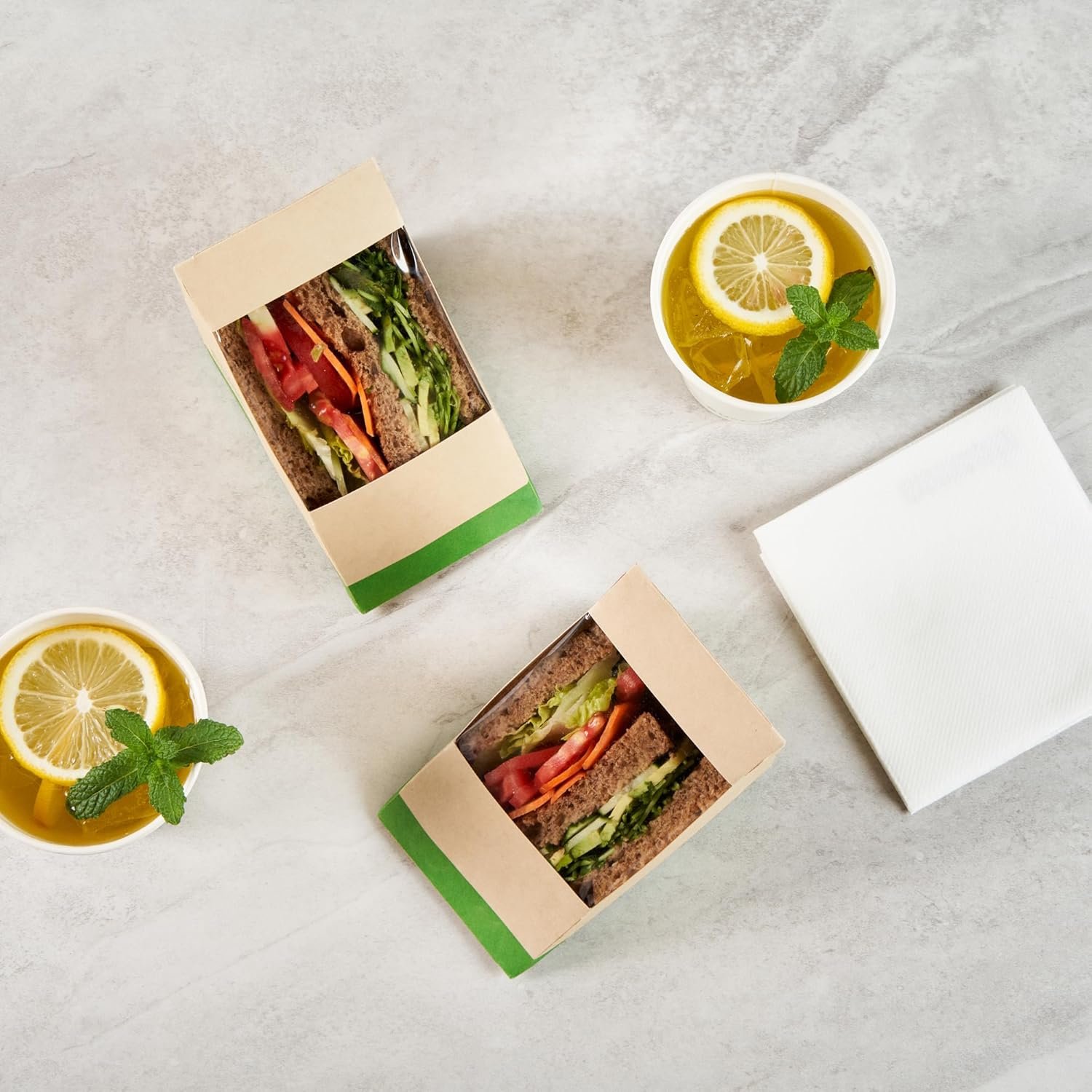 Großhandel Papier Sandwichboxen mit klarem Fenster, 50 Stück à 4,8 x 4,8 x 3,2 Zoll, ideal für Cafés und Take-away-Mahlzeiten, individuell mit Ihrem Logo, von zuverlässigen Herstellern, lecksicher in Kraftpapier. Großhandel Papier Sandwichboxen mit klarem Fenster, 50 Stück à 4,8 x 4,8 x 3,2 Zoll, ideal für Cafés und Take-away-Mahlzeiten, individuell mit Ihrem Logo, von zuverlässigen Herstellern, lecksicher in Kraftpapier.