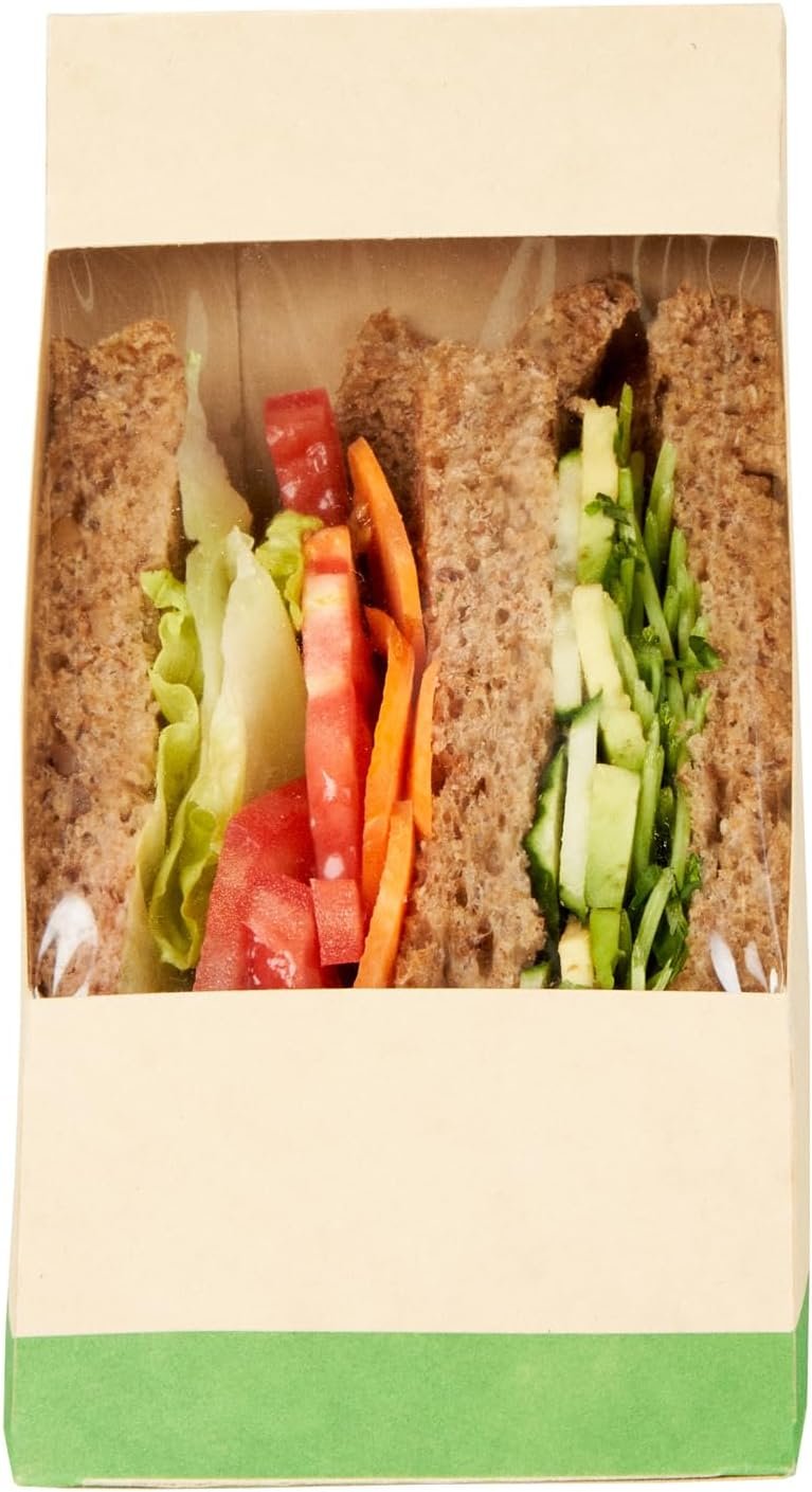 Großhandel Papier Sandwichboxen mit klarem Fenster, 50 Stück à 4,8 x 4,8 x 3,2 Zoll, ideal für Cafés und Take-away-Mahlzeiten, individuell mit Ihrem Logo, von zuverlässigen Herstellern, lecksicher in Kraftpapier. Großhandel Papier Sandwichboxen mit klarem Fenster, 50 Stück à 4,8 x 4,8 x 3,2 Zoll, ideal für Cafés und Take-away-Mahlzeiten, individuell mit Ihrem Logo, von zuverlässigen Herstellern, lecksicher in Kraftpapier.