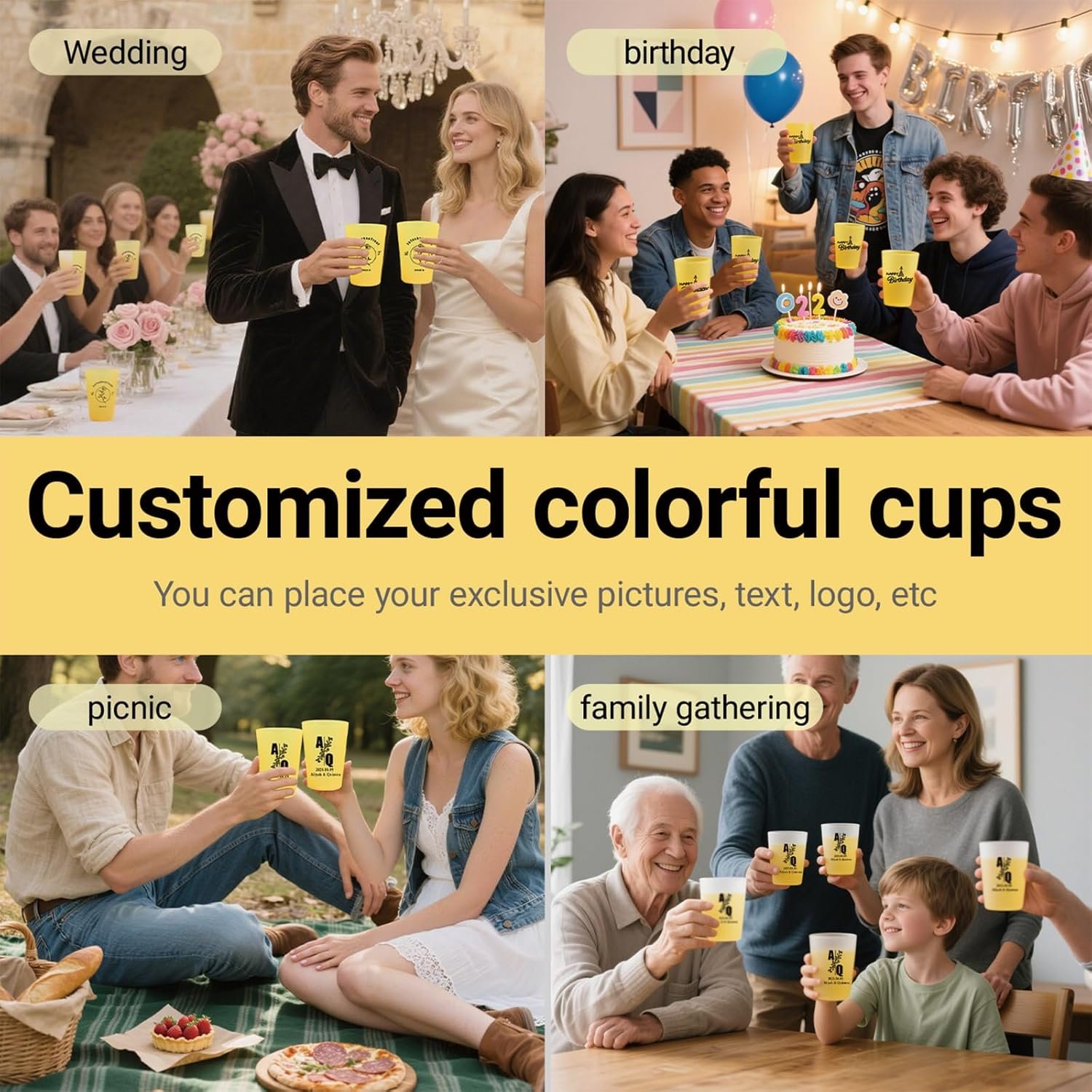 Großhandel individuelle Logo Frosted Hochzeitsbecher 12oz/16oz, flexibl und wiederverwendbar, 30/60/100 Stück, Hersteller von Hochzeitsaccessoires (lila frosted, 100 Stück) Großhandel individuelle Logo Frosted Hochzeitsbecher 12oz/16oz, flexibl und wiederverwendbar, 30/60/100 Stück, Hersteller von Hochzeitsaccessoires (lila frosted, 100 Stück)