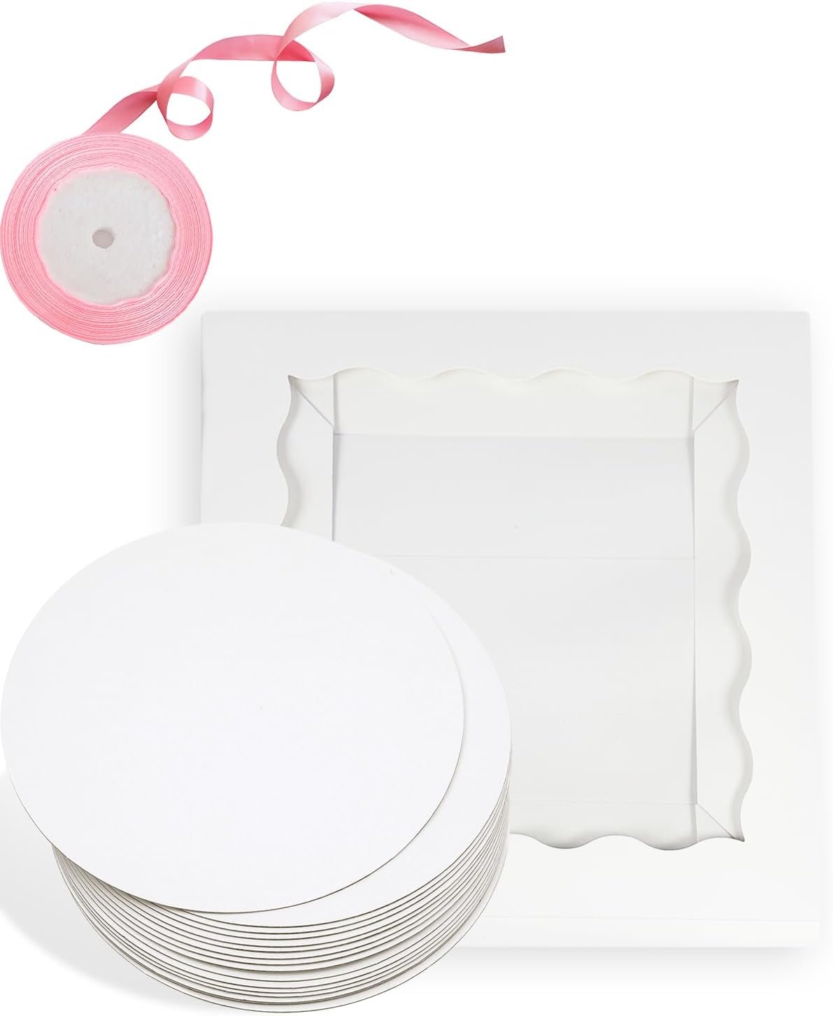 Großhandel 18 Sets Kuchenboxen mit Fenster und 10x10x8 cm, 10