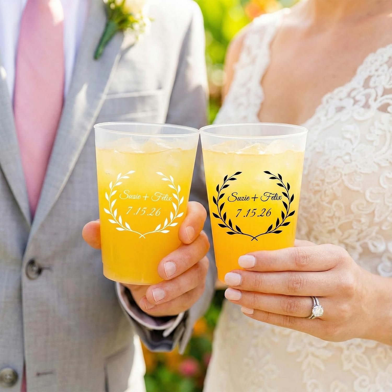 Großhandel Frosted Plastik Einwegbecher 10/12/16 oz, individuell personalisierbar für Hochzeiten, Hersteller für Baby Shower, Geburtstag und Feiertagsfeiern, 100 Stück