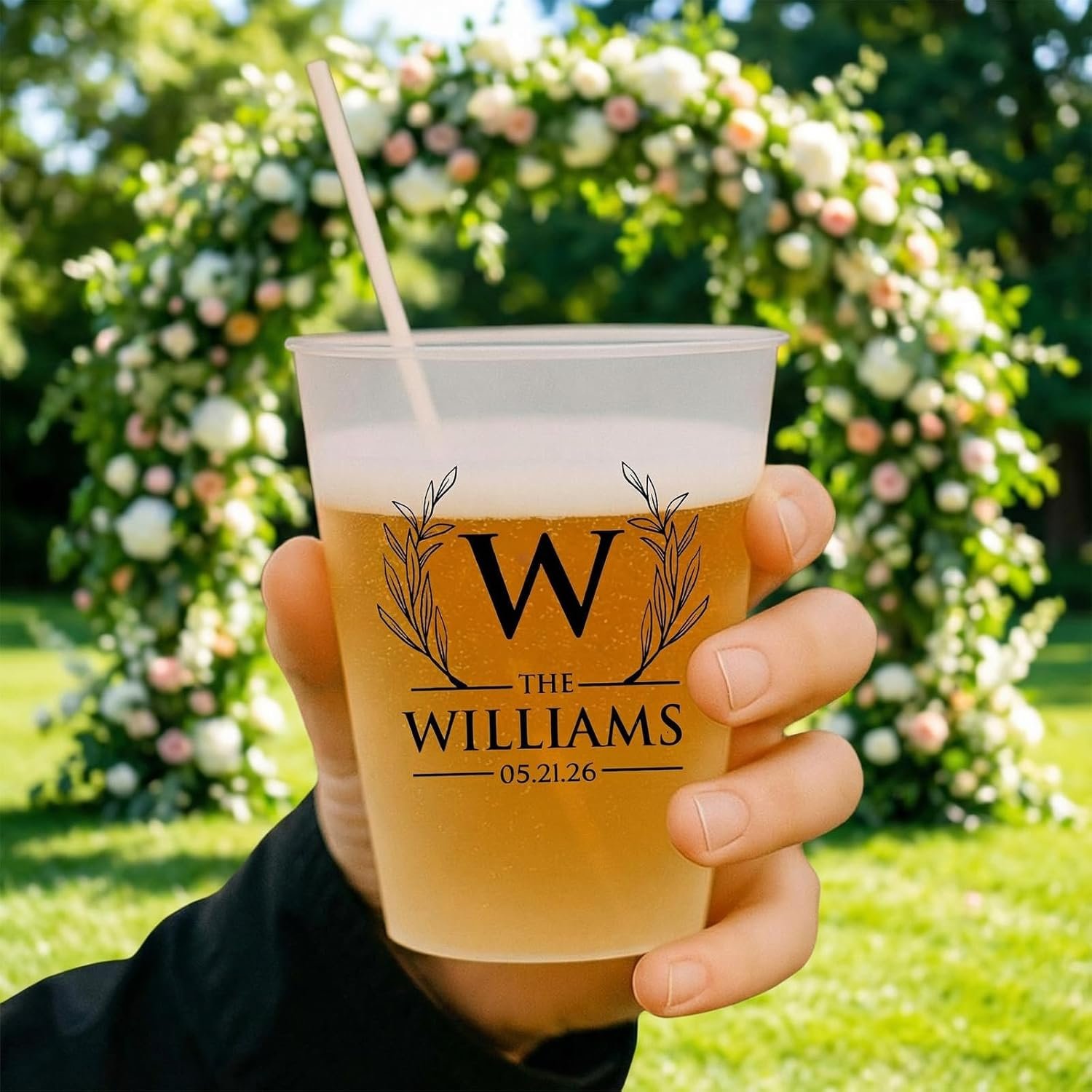 Großhandel Frosted Plastik Einwegbecher 10/12/16 oz, individuell personalisierbar für Hochzeiten, Hersteller für Baby Shower, Geburtstag und Feiertagsfeiern, 100 Stück