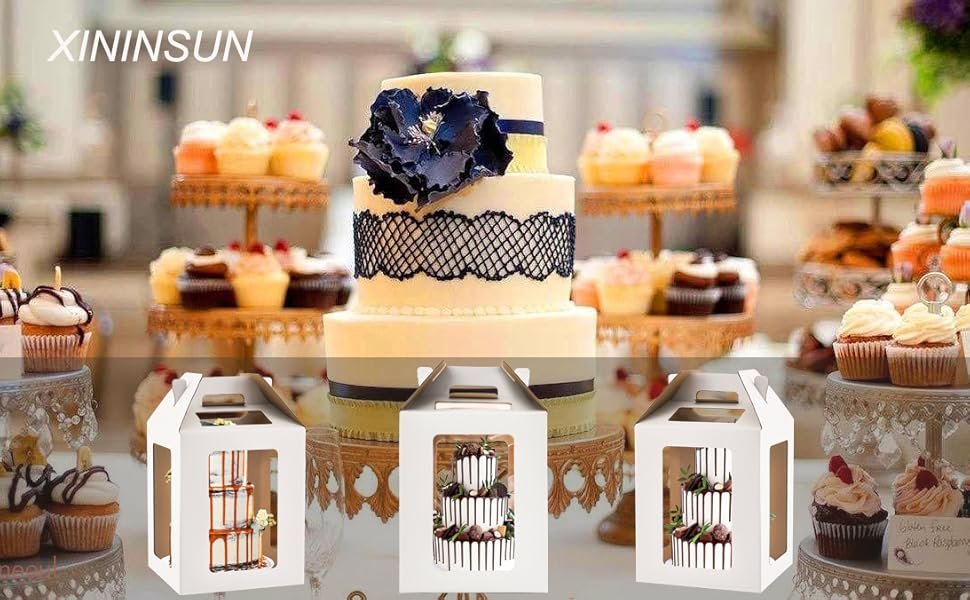 Großhandel 12x12x14 hohe Tortentragetasche mit 6 Fenstern, ideal für 10