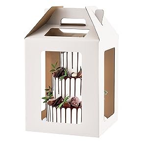 Großhandel 12x12x14 hohe Tortentragetasche mit 6 Fenstern, ideal für 10