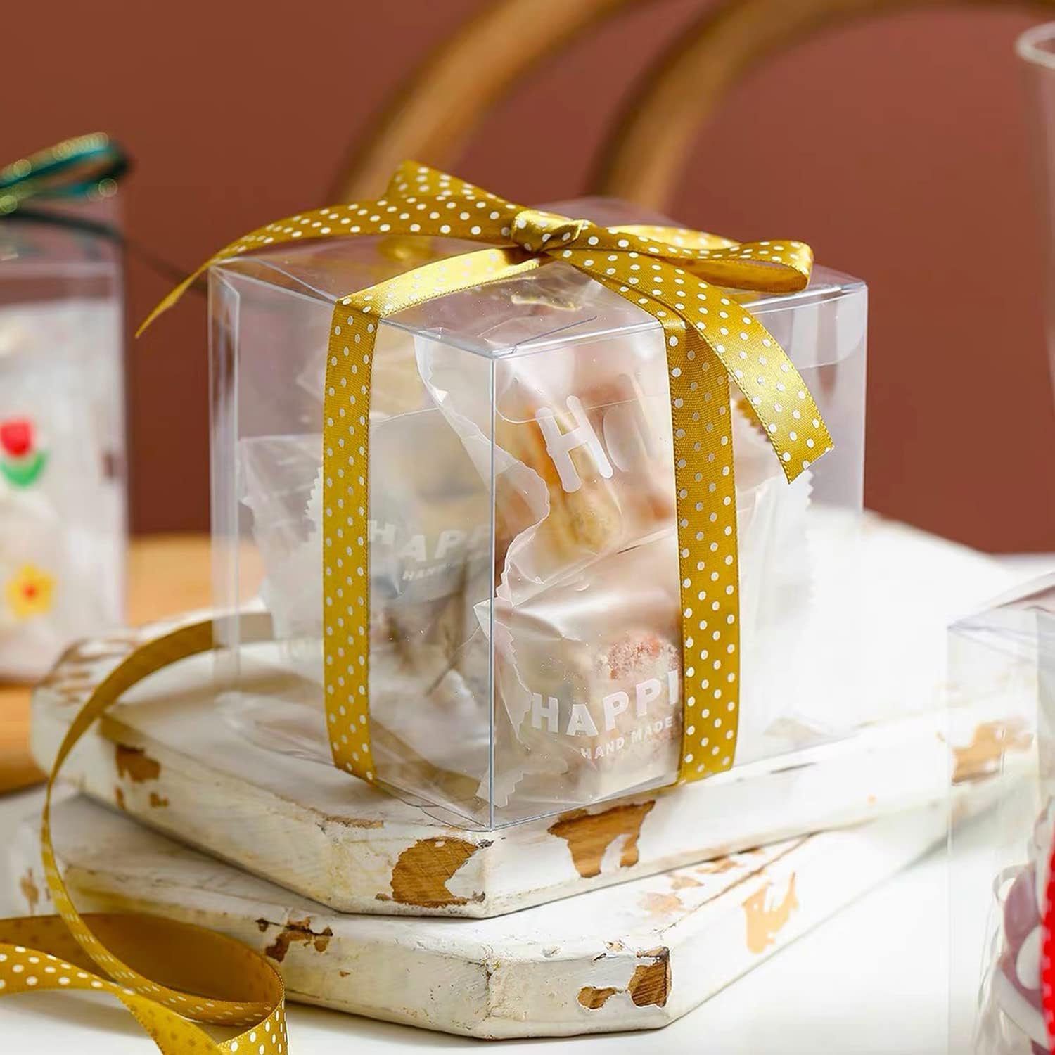 Großhandel 30 Stück transparente Geschenkboxen 4 x 4 x 4 Zoll für Veranstaltungen, individuell bedruckbar, vom Hersteller, ideal für Hochzeiten, Geburtstage, Ostern, Muttertag und Vatertag.