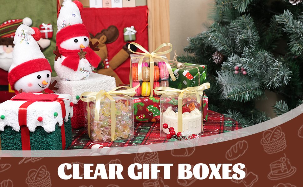 Großhandel 30 Stück transparente Geschenkboxen 4 x 4 x 4 Zoll für Veranstaltungen, individuell bedruckbar, vom Hersteller, ideal für Hochzeiten, Geburtstage, Ostern, Muttertag und Vatertag.