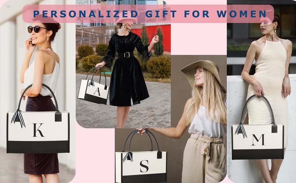 Großhandel Monogrammierte Canvas Tasche mit Reißverschlusstaschen - Individuelles Logo für Mama, Lehrerin, Schwester als ideales Geschenk vom Hersteller in Bulk.