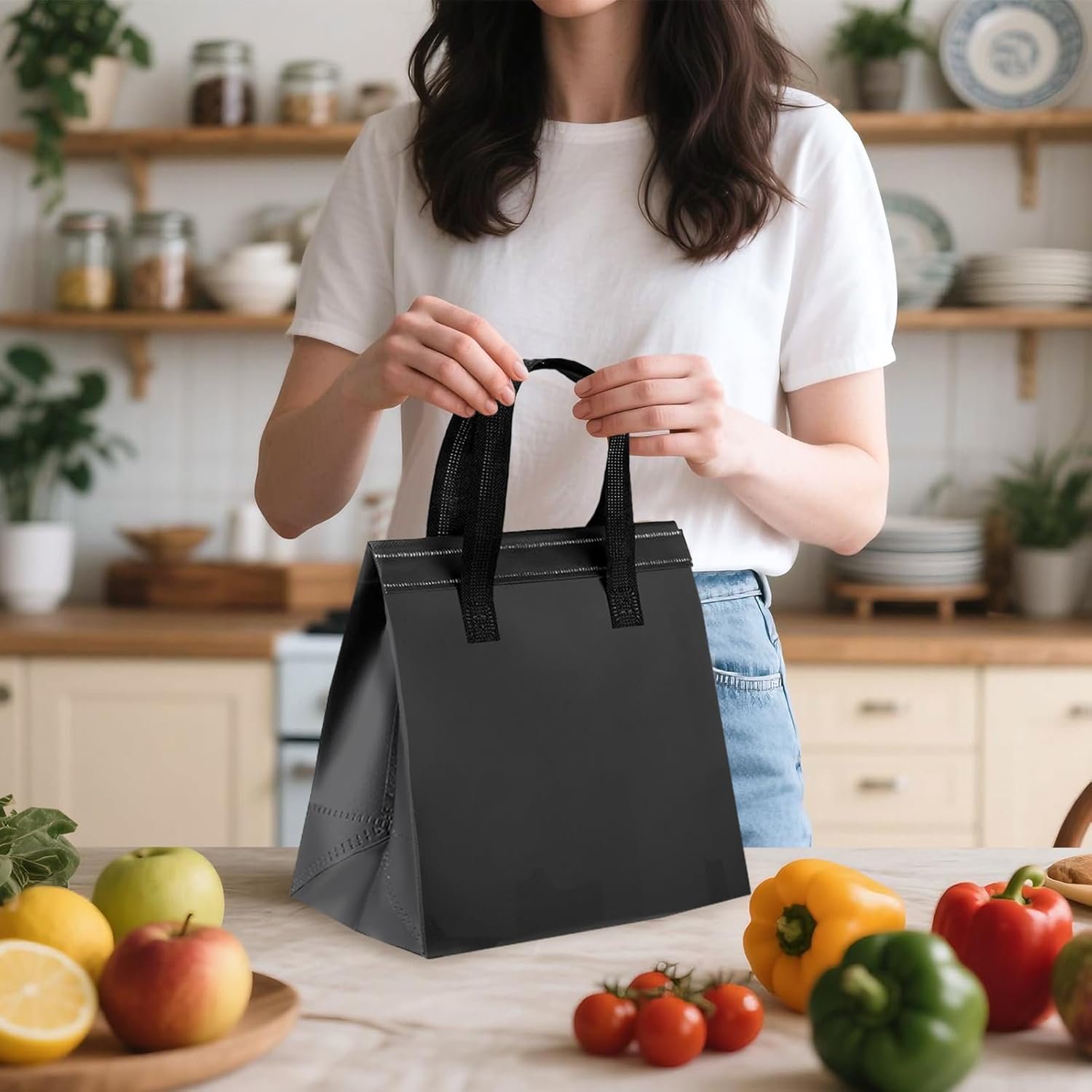 Großhandel 120 Pack isolierte Take Out Bags für heiße und kalte Speisen, ideal für Catering und Picknick. Individuelles Logo für Eigenmarke möglich, perfekter Hersteller für Thermoisolierung in Bulk.