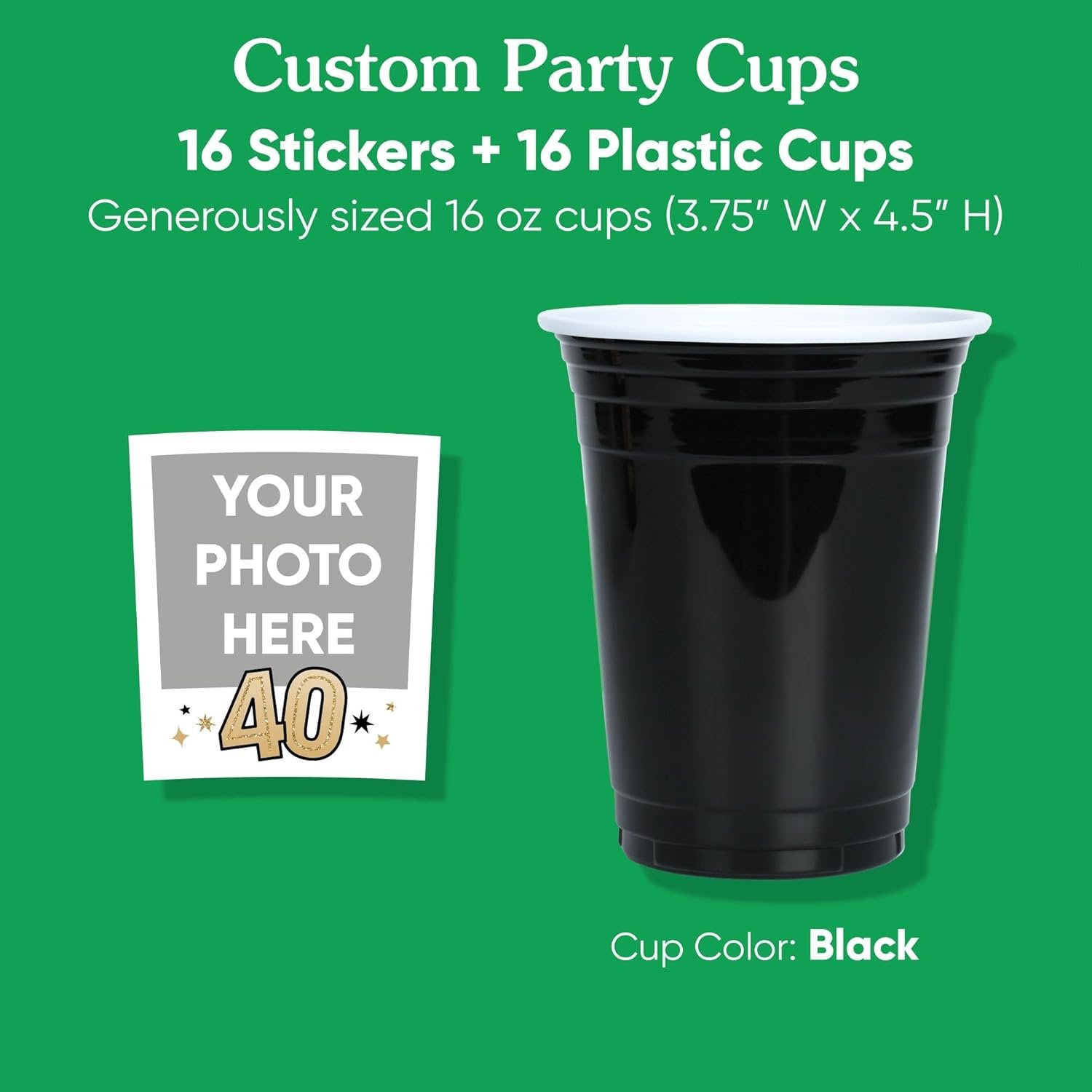 Großhandel 16oz Einwegbecher für den 40. Geburtstag, Individuelles Logo mit personalisierten Fotoaufklebern, lustige Tischdekoration für Meilenstein-Geburtstagsfeiern - 16er Pack, vom Hersteller. Großhandel 16oz Einwegbecher für den 40. Geburtstag, Individuelles Logo mit personalisierten Fotoaufklebern, lustige Tischdekoration für Meilenstein-Geburtstagsfeiern - 16er Pack, vom Hersteller.