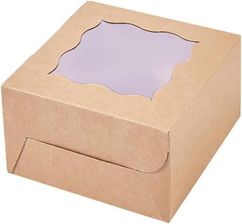 Großhandel 20 Stück 6x6x3 Zoll Kuchenboxen mit Fenster, hochwertige Kraft Pastry Boxen für Torten, Cupcakes, Party und Hochzeit, individueller Logo Service vom Hersteller