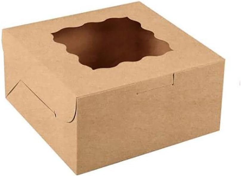 Großhandel 20 Stück 6x6x3 Zoll Kuchenboxen mit Fenster, hochwertige Kraft Pastry Boxen für Torten, Cupcakes, Party und Hochzeit, individueller Logo Service vom Hersteller