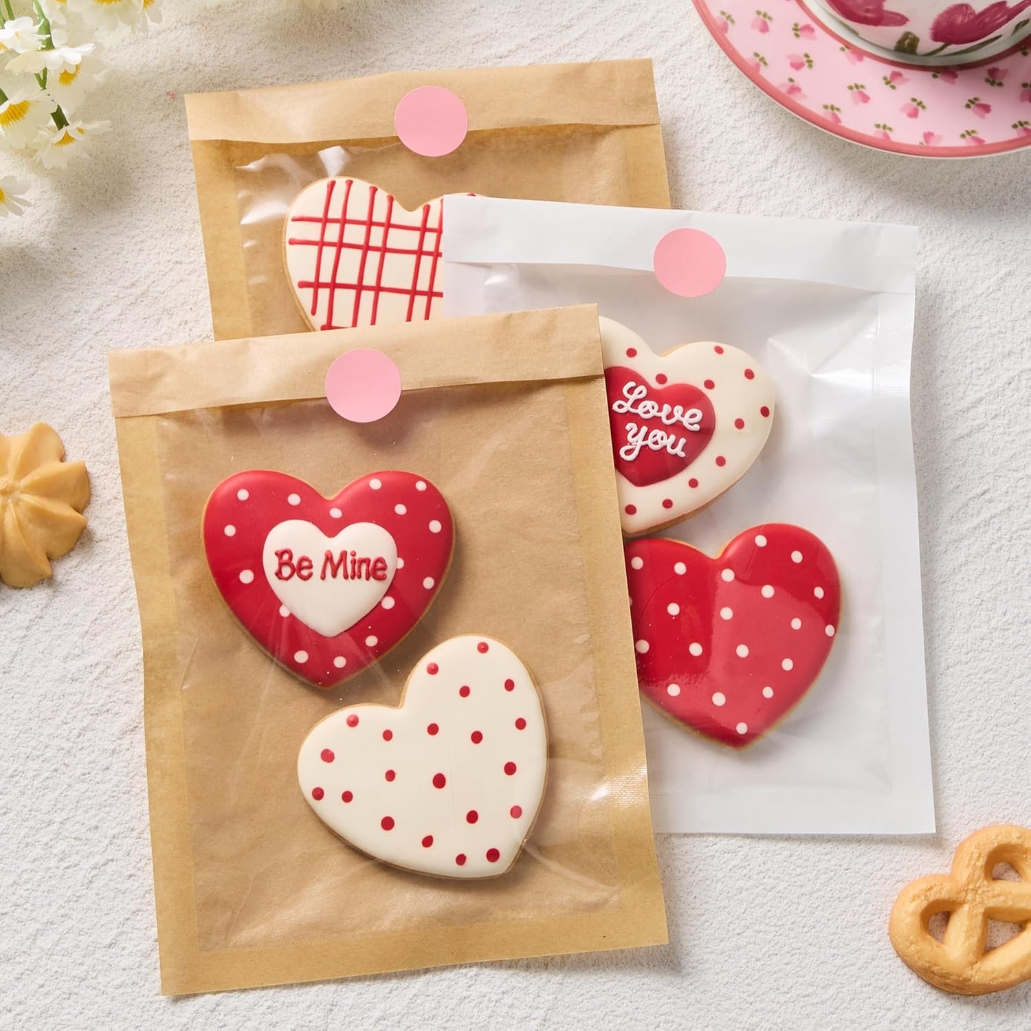 Großhandel 100 Stück klare Papier-Kekstüten mit Fenster, 5,1x7,5 Zoll, seifensichere & hitzebeständige Verpackung für Snacks, individueller Logo-Druck möglich, Fabrik Lieferant für Großmenge Kekse. Großhandel 100 Stück klare Papier-Kekstüten mit Fenster, 5,1x7,5 Zoll, seifensichere & hitzebeständige Verpackung für Snacks, individueller Logo-Druck möglich, Fabrik Lieferant für Großmenge Kekse.