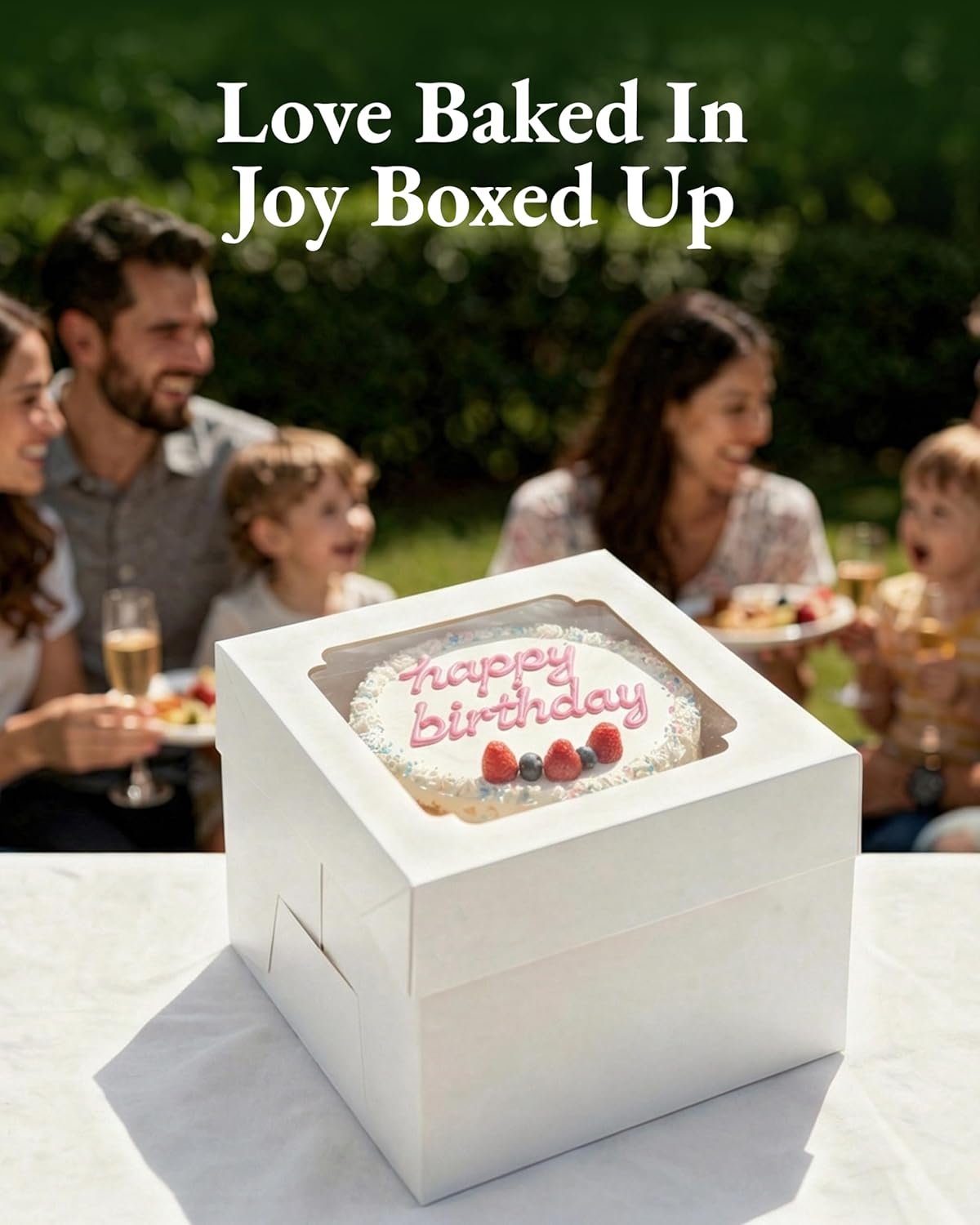 Großhandel 20 Stück Kuchenboxen 8 Zoll, weiße 8x8x8 Boxen für Kuchen, Tartes und Süßigkeiten, individuelle Logo Gestaltung, ideal für Hochzeiten, Geburtstage, Valentinstag, Weihnachten, hergestellt von einem hochwertigen Hersteller.