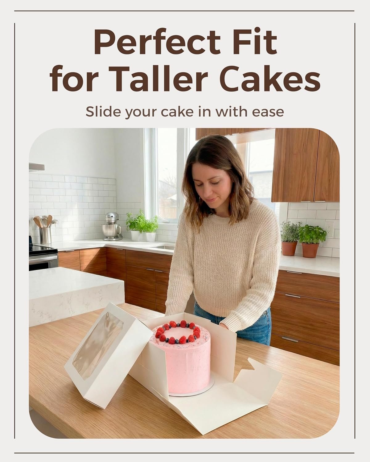 Großhandel 20 Stück Kuchenboxen 8 Zoll, weiße 8x8x8 Boxen für Kuchen, Tartes und Süßigkeiten, individuelle Logo Gestaltung, ideal für Hochzeiten, Geburtstage, Valentinstag, Weihnachten, hergestellt von einem hochwertigen Hersteller.