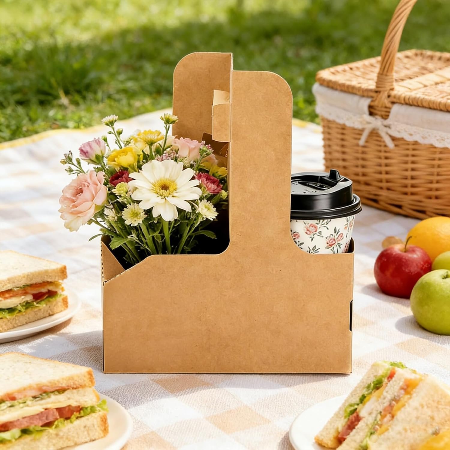 Großhandel 50er Packung 2-Tassen-Träger mit Griff aus Kraftpapier für Getränke, OEM Getränkebecherträger, ideal für Lieferung von Kaffee und Getränken, in Großmenge erhältlich, perfekt für Valentinstag-Dekor. Großhandel 50er Packung 2-Tassen-Träger mit Griff aus Kraftpapier für Getränke, OEM Getränkebecherträger, ideal für Lieferung von Kaffee und Getränken, in Großmenge erhältlich, perfekt für Valentinstag-Dekor.