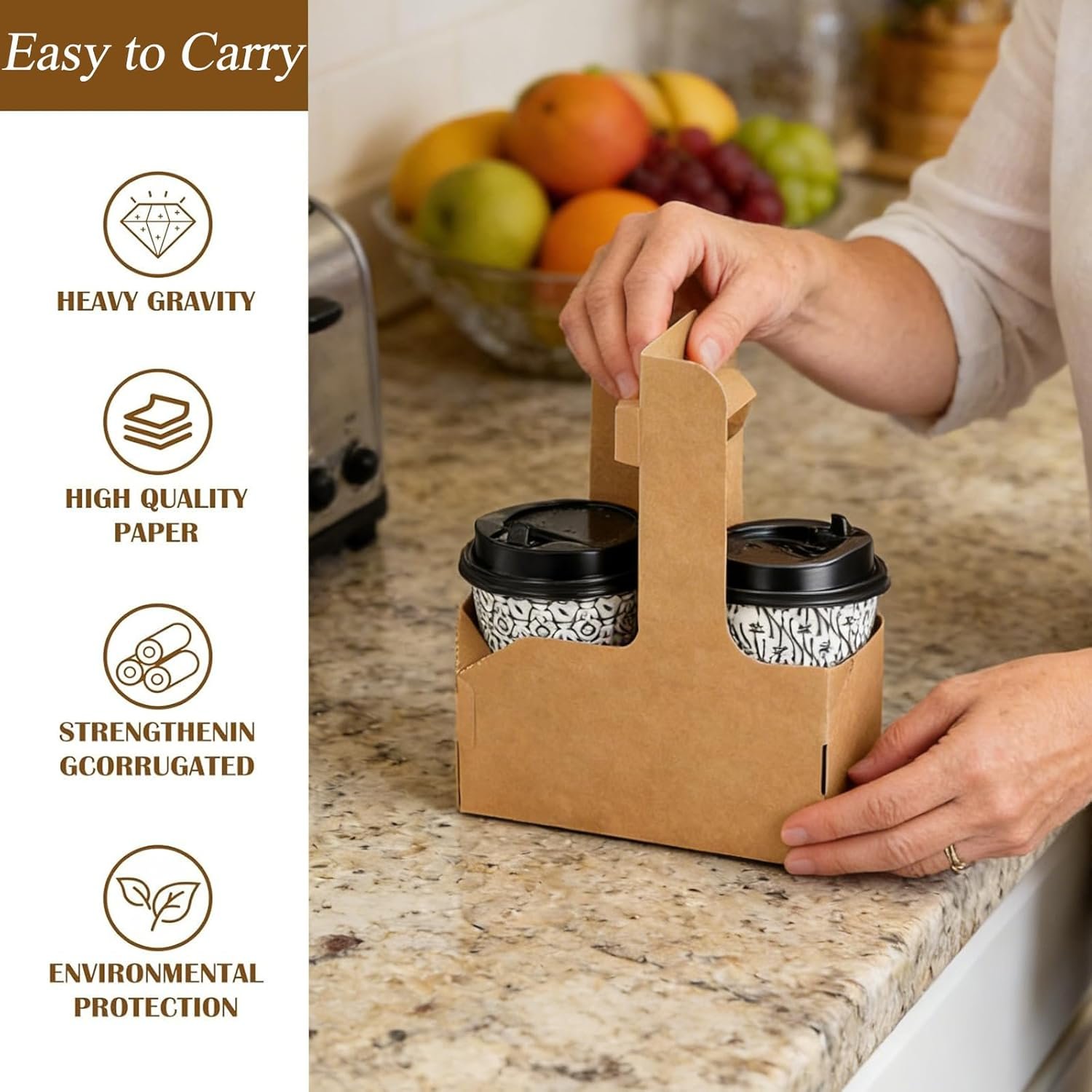 Großhandel 50er Packung 2-Tassen-Träger mit Griff aus Kraftpapier für Getränke, OEM Getränkebecherträger, ideal für Lieferung von Kaffee und Getränken, in Großmenge erhältlich, perfekt für Valentinstag-Dekor. Großhandel 50er Packung 2-Tassen-Träger mit Griff aus Kraftpapier für Getränke, OEM Getränkebecherträger, ideal für Lieferung von Kaffee und Getränken, in Großmenge erhältlich, perfekt für Valentinstag-Dekor.