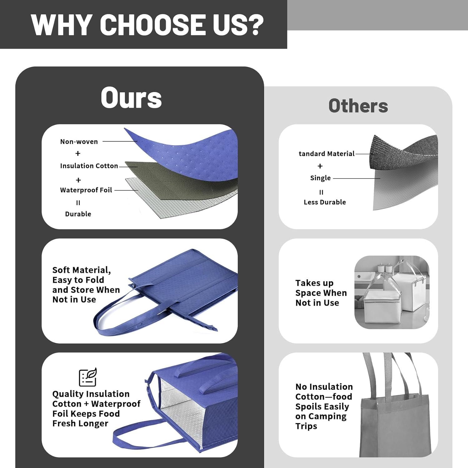 Großhandel thermische Taschen für gefrorene Lebensmittel mit Reißverschluss, individuelles Logo, OEM Kühltaschen für den Einkauf und Reisen in großer Menge Großhandel thermische Taschen für gefrorene Lebensmittel mit Reißverschluss, individuelles Logo, OEM Kühltaschen für den Einkauf und Reisen in großer Menge