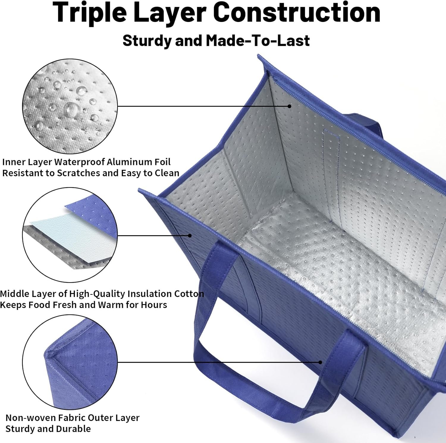 Großhandel thermische Taschen für gefrorene Lebensmittel mit Reißverschluss, individuelles Logo, OEM Kühltaschen für den Einkauf und Reisen in großer Menge Großhandel thermische Taschen für gefrorene Lebensmittel mit Reißverschluss, individuelles Logo, OEM Kühltaschen für den Einkauf und Reisen in großer Menge