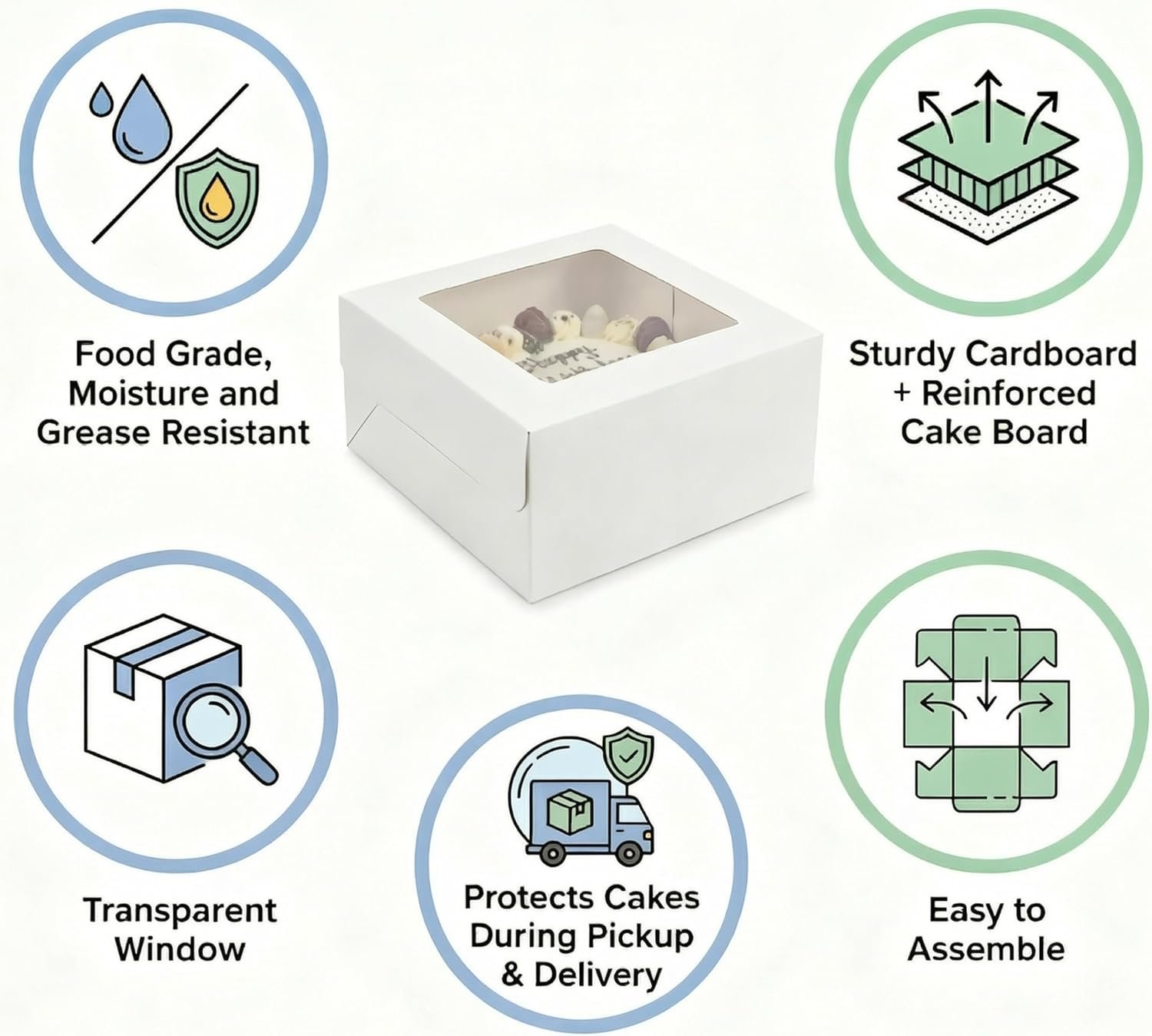 Großhandel 3er Pack 10x10x8 Zoll weiße Kuchenboxen mit Fenster und Deckel – Disposable Bäckerei-Boxen für Kuchen, Donuts, Pies, Kekse – Individuelles Logo für Geburtstags-, Hochzeits- und Partybedarf, Hersteller von Qualitätsverpackungen. Großhandel 3er Pack 10x10x8 Zoll weiße Kuchenboxen mit Fenster und Deckel – Disposable Bäckerei-Boxen für Kuchen, Donuts, Pies, Kekse – Individuelles Logo für Geburtstags-, Hochzeits- und Partybedarf, Hersteller von Qualitätsverpackungen.