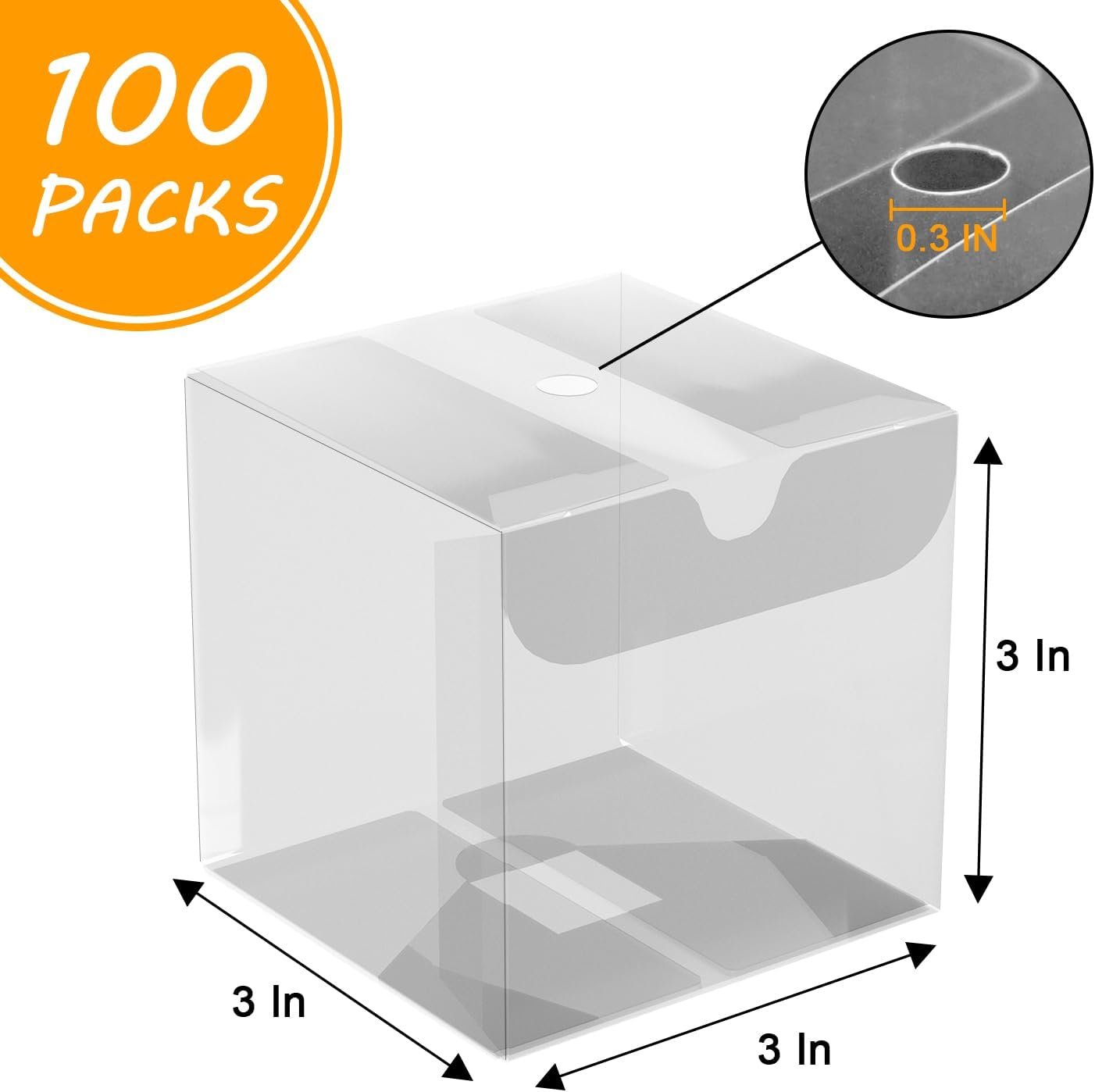 Großhandel 100 Stück Klare Geschenkkartons 3x3x3 Zoll Kleine Geschenkboxen für Hochzeit und Geburtstag, Individuelles Logo, OEM Lösungen verfügbar