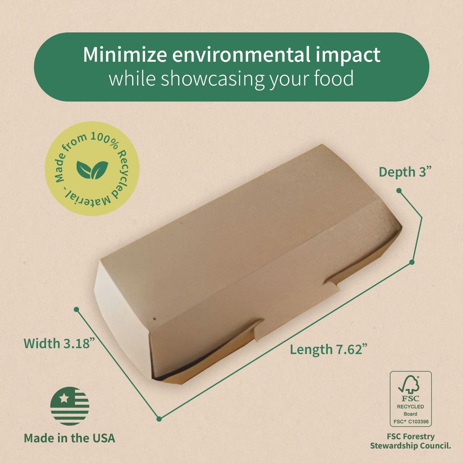 Großhandel Kraft Pappbehälter für Speisen, 7,62