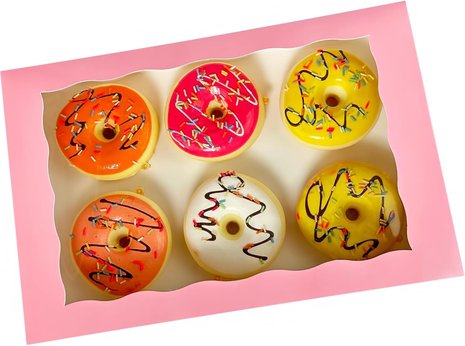 Großhandel 15er-Pack Pinke Backwarenbox 12x8x2,5 Zoll für große Donuts Muffins Cookies mit PVC-Fenster - Individuelles Logo auf naturbelassenem Kraftpapier - OEM Boxen.