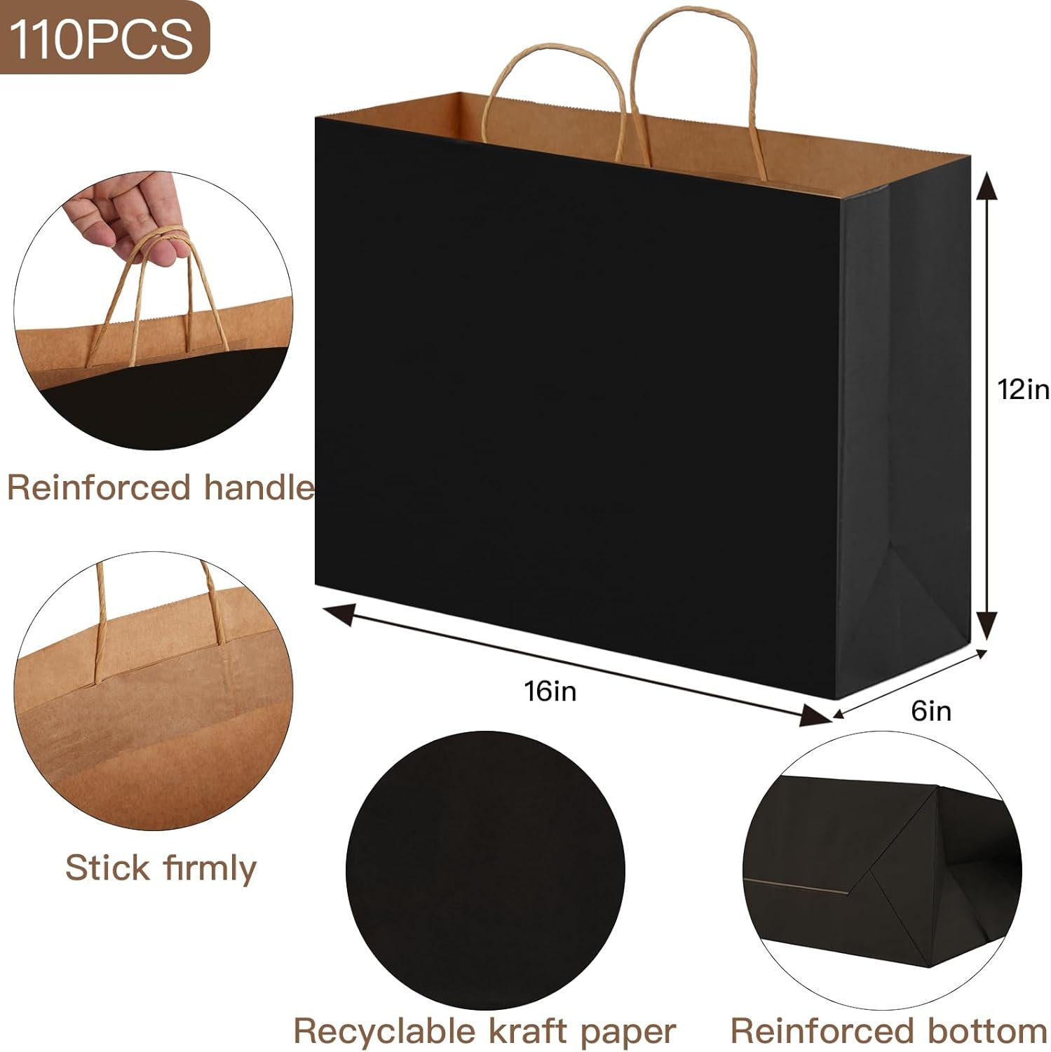 Großhandel 110 Stück Kraft Geschenktüten 16x6x12 Zoll mit Griffen für Geburtstag, Hochzeit, Party und Merchandise, Individuelles Logo für Ihre Eigenmarke, Bulk Optionen verfügbar beim Hersteller Großhandel 110 Stück Kraft Geschenktüten 16x6x12 Zoll mit Griffen für Geburtstag, Hochzeit, Party und Merchandise, Individuelles Logo für Ihre Eigenmarke, Bulk Optionen verfügbar beim Hersteller