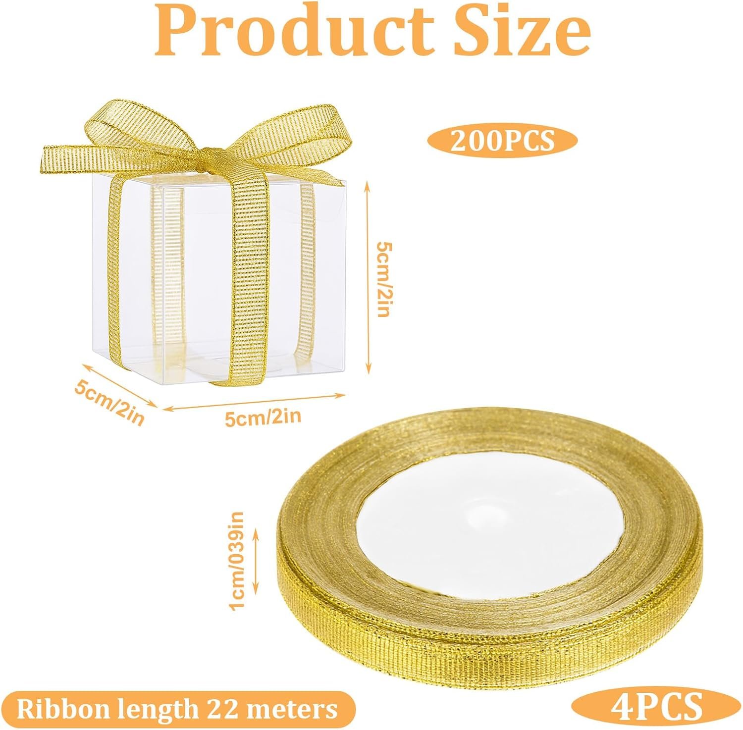 Großhandel 200 Packung klare Favoritenboxen 2 x 2 x 2 Zoll mit Bändern, individuell bedruckbare Mini-Transparente Würfelformen für Macarons, OEM Plastik Geschenkboxen für Hochzeit, Babyparty, Geburtstag, Partygeschenke